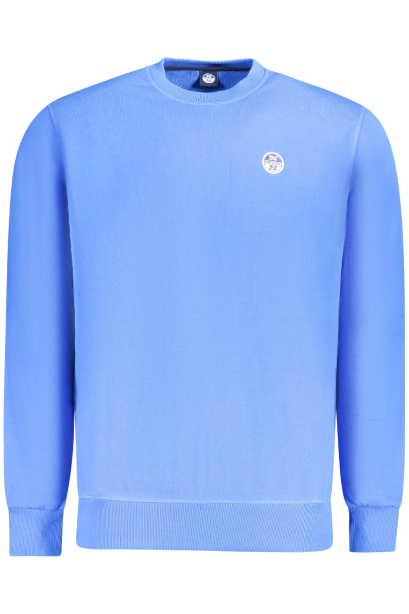 993011000_BL0760 – Blaues Herren-Sweatshirt: Langarm, Rundhals, angeraut, mit Logo – Größe: S, M, L, XL, 2XL, 3XL – Farbe: Blu