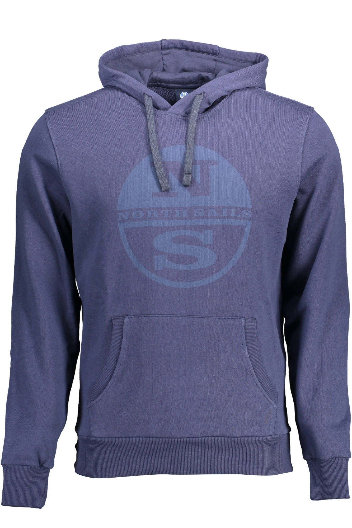 691003-000_BLU_0802 – Herren-Kapuzenpullover Blau: Nachhaltiges Sweatshirt mit Logodruck – Größe: XL, 2XL – Farbe: Blu