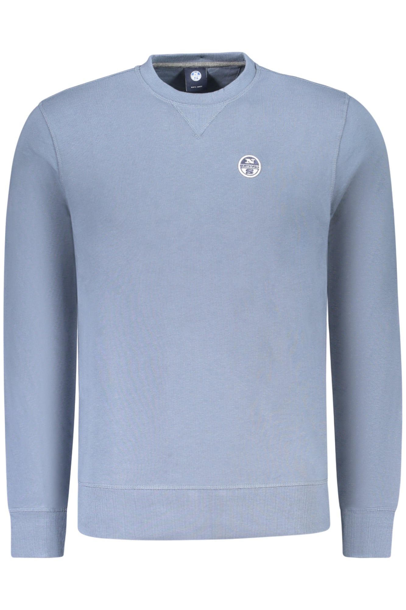 993022000_BL0768 – Herren Sweatshirt Blau: Langarm, Rundhals & Applikation – Größe: S, M, L, XL, 2XL, 3XL – Farbe: Blu