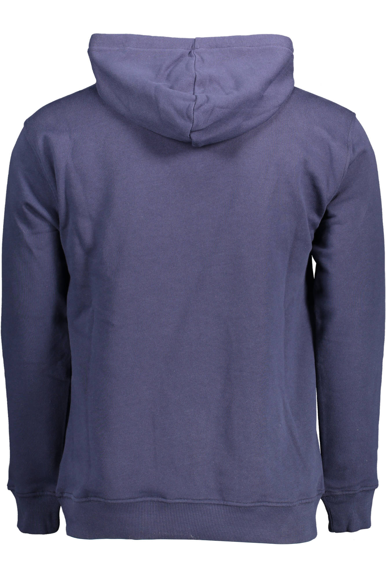 691017-000_BLU_0802 – Blaues Herren-Sweatshirt: Langarm Kapuzenpullover aus Naturfasern mit Print – Größe: L, XL, 2XL, 3XL – Farbe: Blu
