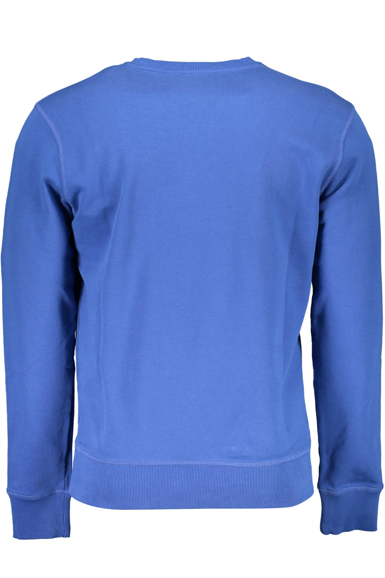 691583-000_BLU_0790 – Herren Langarm-Sweatshirt Blau aus Bio-Baumwolle mit Applikation – Größe: 2XL – Farbe: Blu