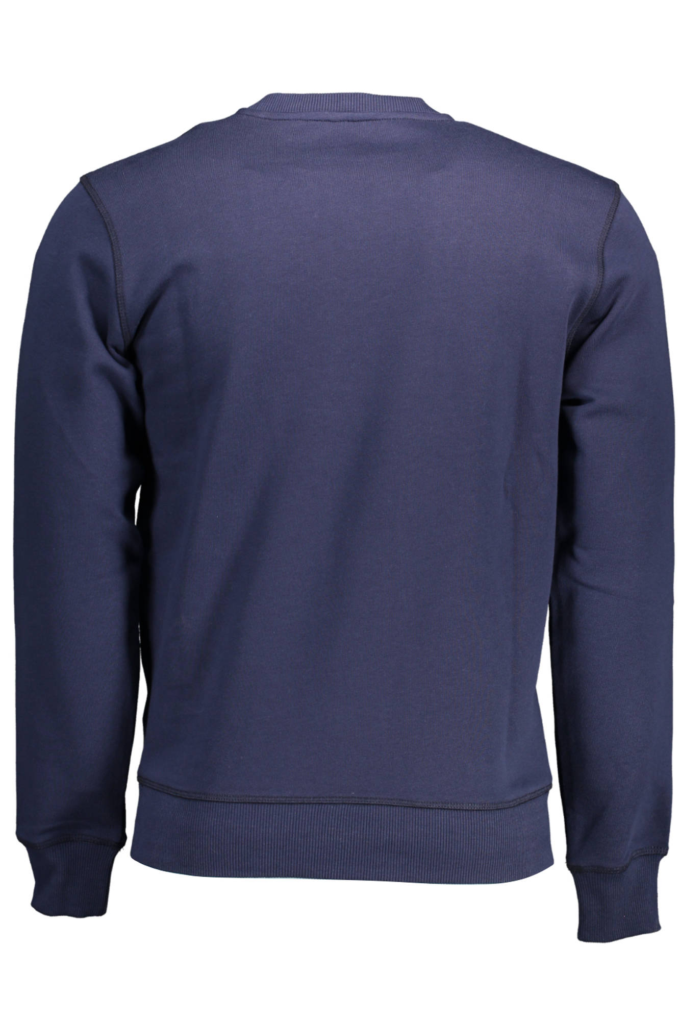 691004-000_BLU_0802 – Herren-Langarm-Sweatshirt Blau aus Naturfasern mit Logo-Druck – Größe: L, XL, 2XL – Farbe: Blu
