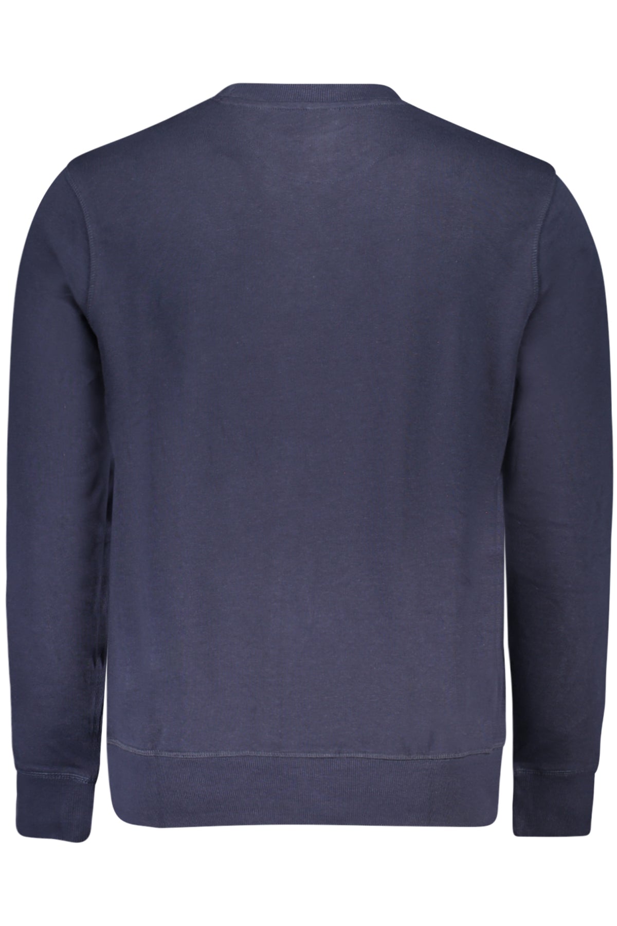 993022000_BL0802 – Blaues Herren-Sweatshirt mit Rundhalsausschnitt und Logo-Applikation – Größe: S, M, L, XL, 2XL, 3XL – Farbe: Blu