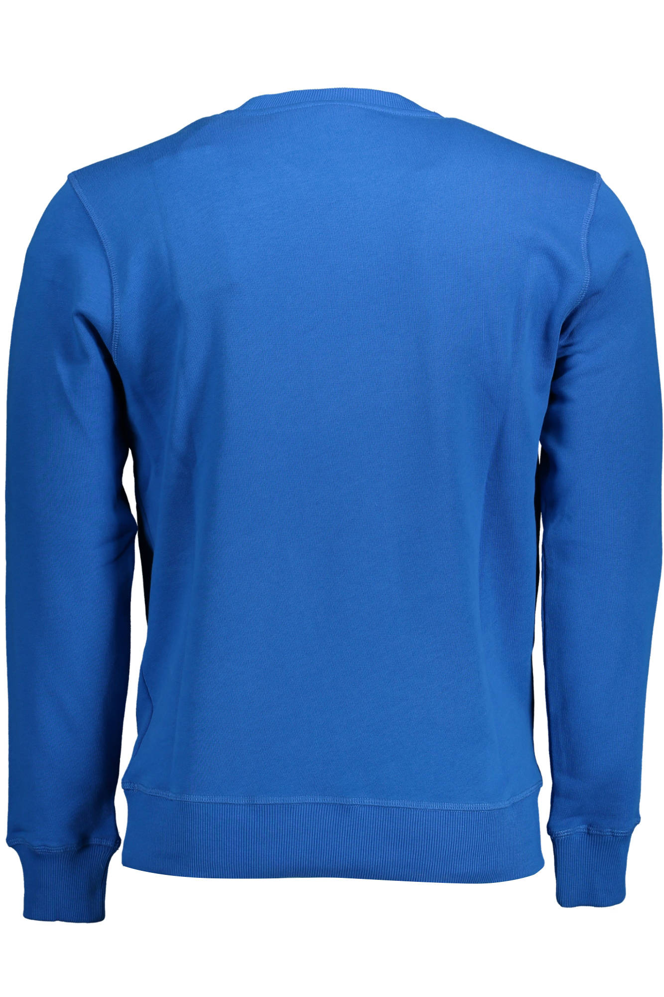 691004-000_BLU_0788 – Herren Sweatshirt Blau - Langarm, Rundhals, Natürliche Fasern, Druck-Logo – Größe: L, XL, 2XL – Farbe: Blu