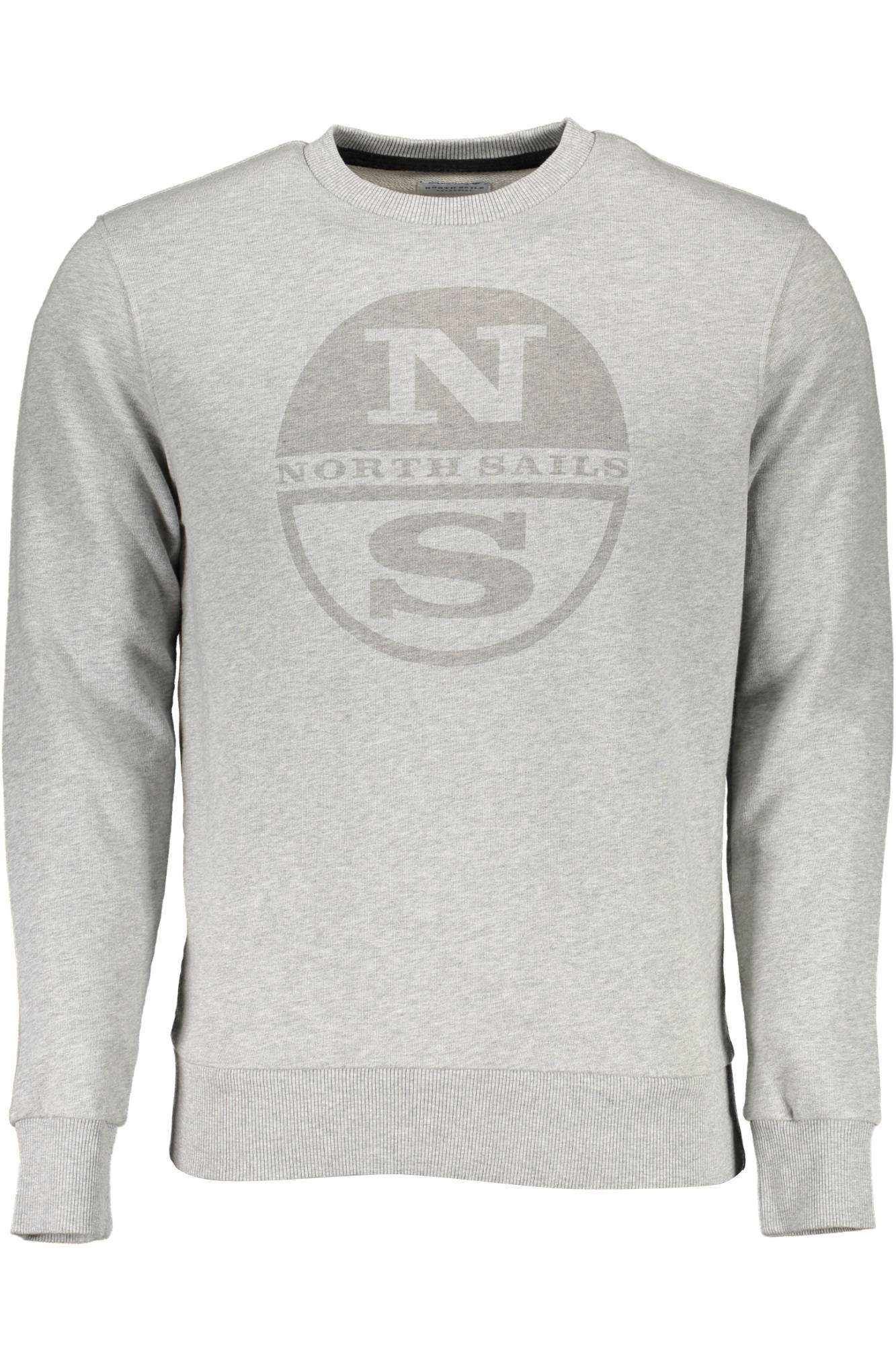691573-000_GRIGIO_0926 – Herren Sweatshirt Grau: Langarm, Bio-Baumwolle, Rundhals, Logo-Druck – Größe: Standard