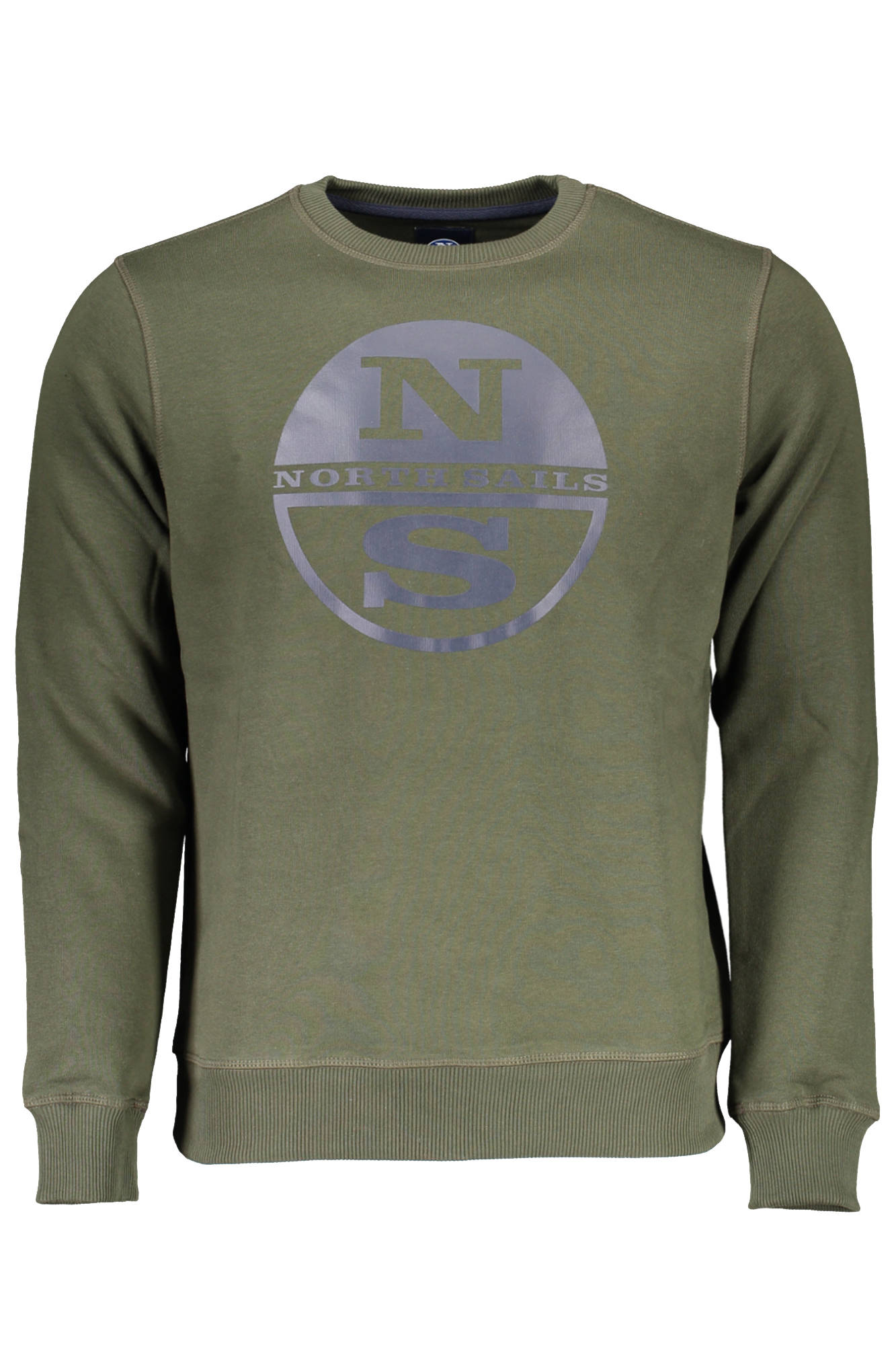 902461-000_VERDE_0440 – Grünes Herren Sweatshirt ohne Reißverschluss - Stilvolles Langarmdesign – Größe: L, XL, 2XL, 3XL – Farbe: Verde