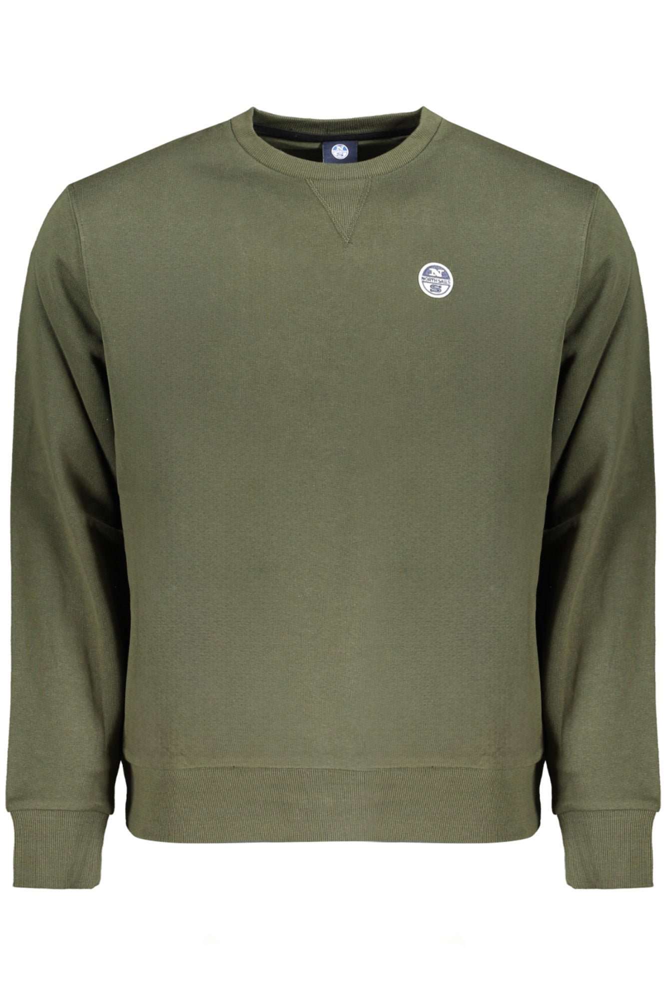 902469000_VE0437 – Grünes Herren-Sweatshirt: Langarm, Rundhals, mit Applikation & Logo – Größe: S, M, L, XL, 2XL – Farbe: Verde