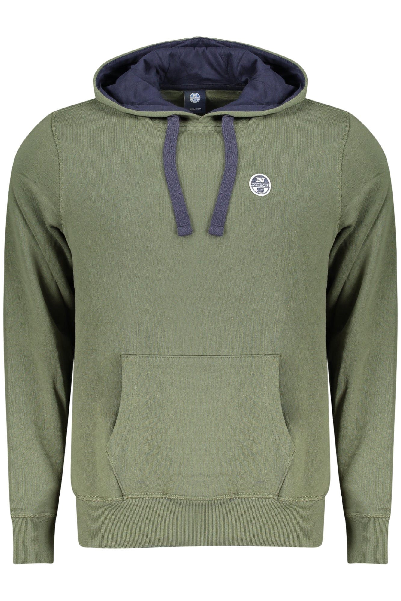 993026000_VE0430 – Grünes Herren-Kapuzen-Sweatshirt ohne Reißverschluss mit Logo – Größe: S, M, L, XL, 2XL, 3XL – Farbe: Verde