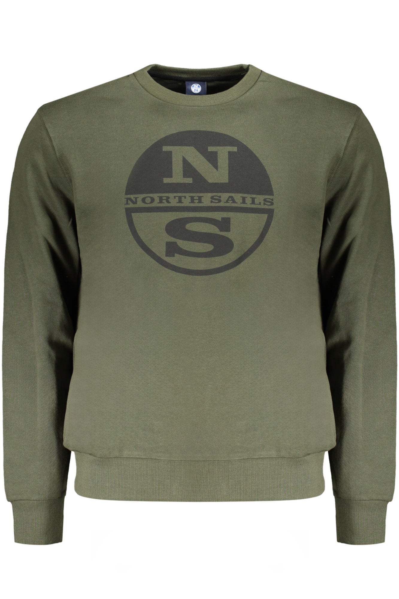 902473000_VE0437 – Grünes Herren-Sweatshirt: Langarm, Rundhals, weicher Stoff, Logo-Print – Größe: S, M, L, XL, 2XL – Farbe: Verde
