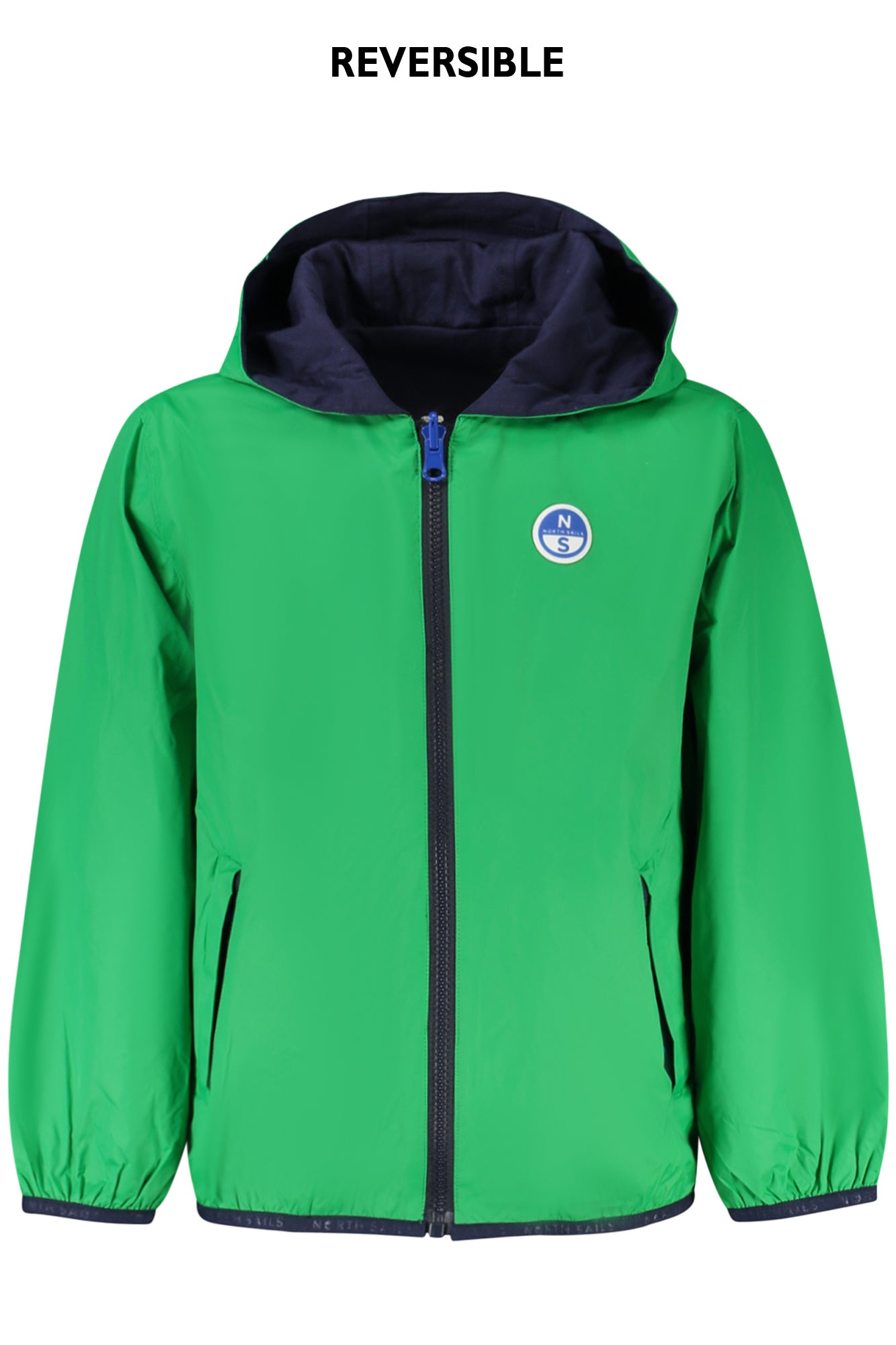 701957000_VE0460 – Wendbare Kinderjacke mit Kapuze: Grün/Blau, Taschen & Reißverschluss – Größe: 14A, 6A, 12A, 10A, 8A – Farbe: Verde