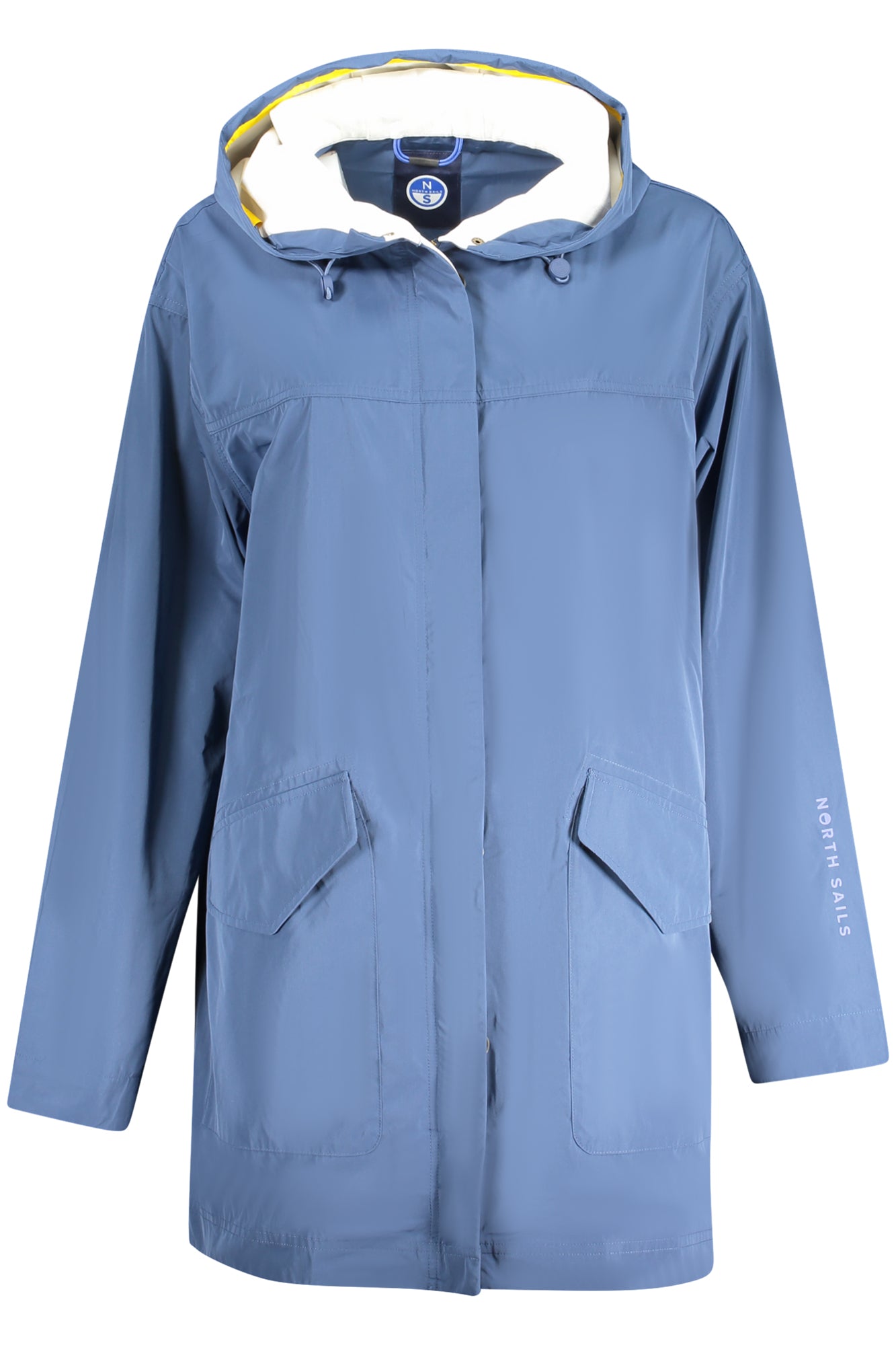 000003000_BL0787 – Blaue Damenjacke: Langarm-Parka mit Kapuze und Taschen – Größe: XS, S, M, L, XL – Farbe: Blu