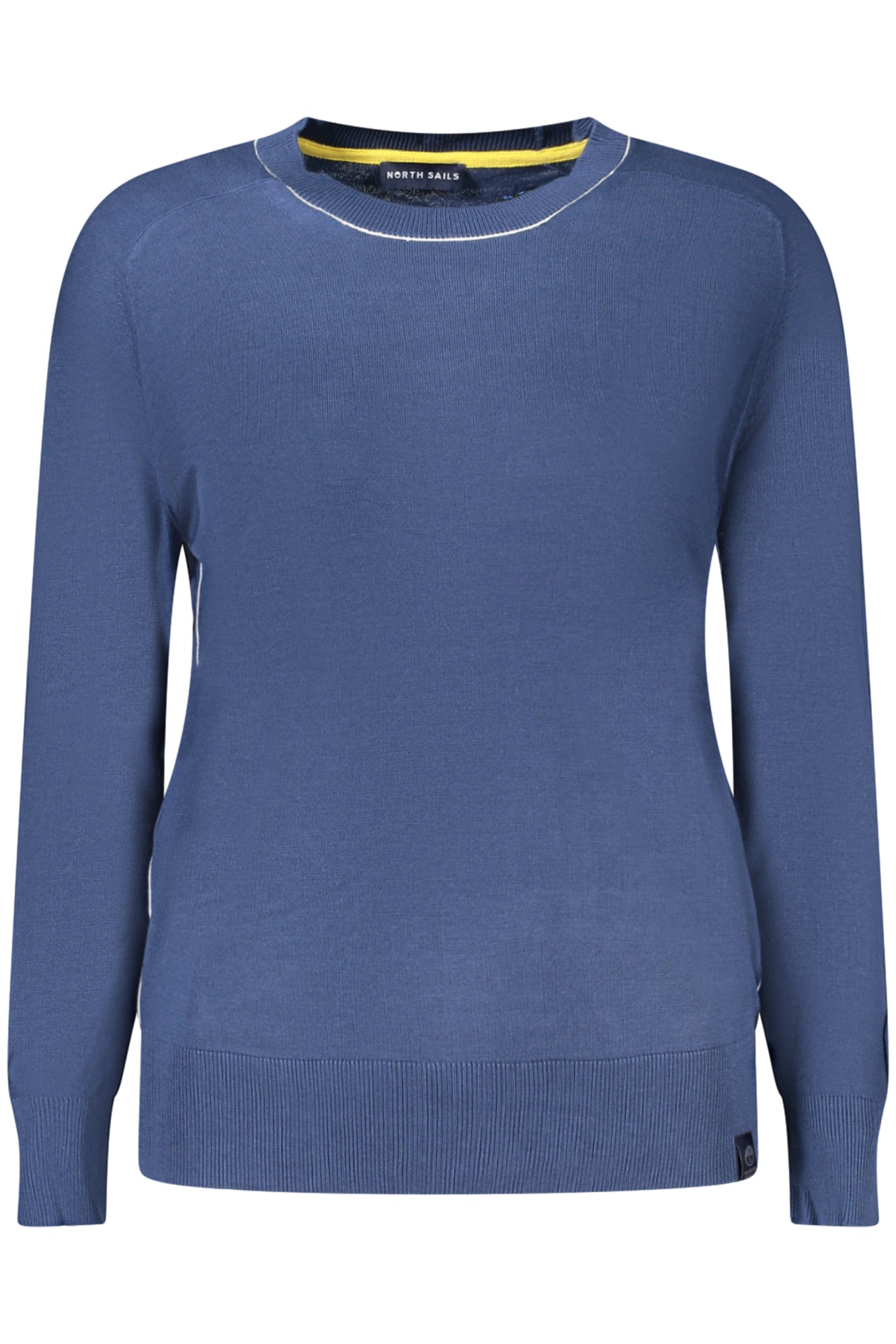095500000_BL0787 – Damenpullover Blau: Langarmshirt mit Rundhals und Kontrastdetails – Größe: XS, S, M, L, XL – Farbe: Blu