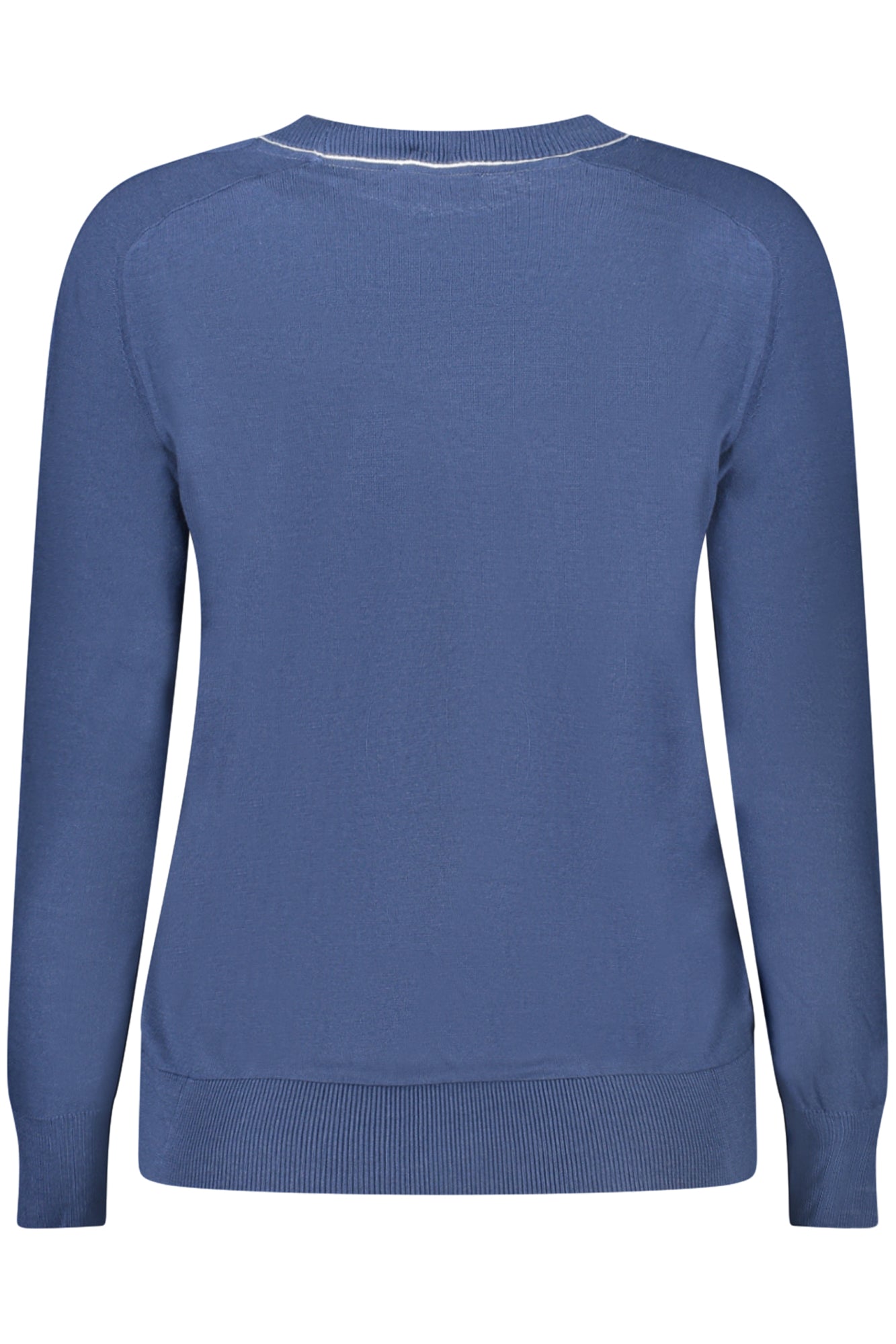 095500000_BL0787 – Damenpullover Blau: Langarmshirt mit Rundhals und Kontrastdetails – Größe: XS, S, M, L, XL – Farbe: Blu