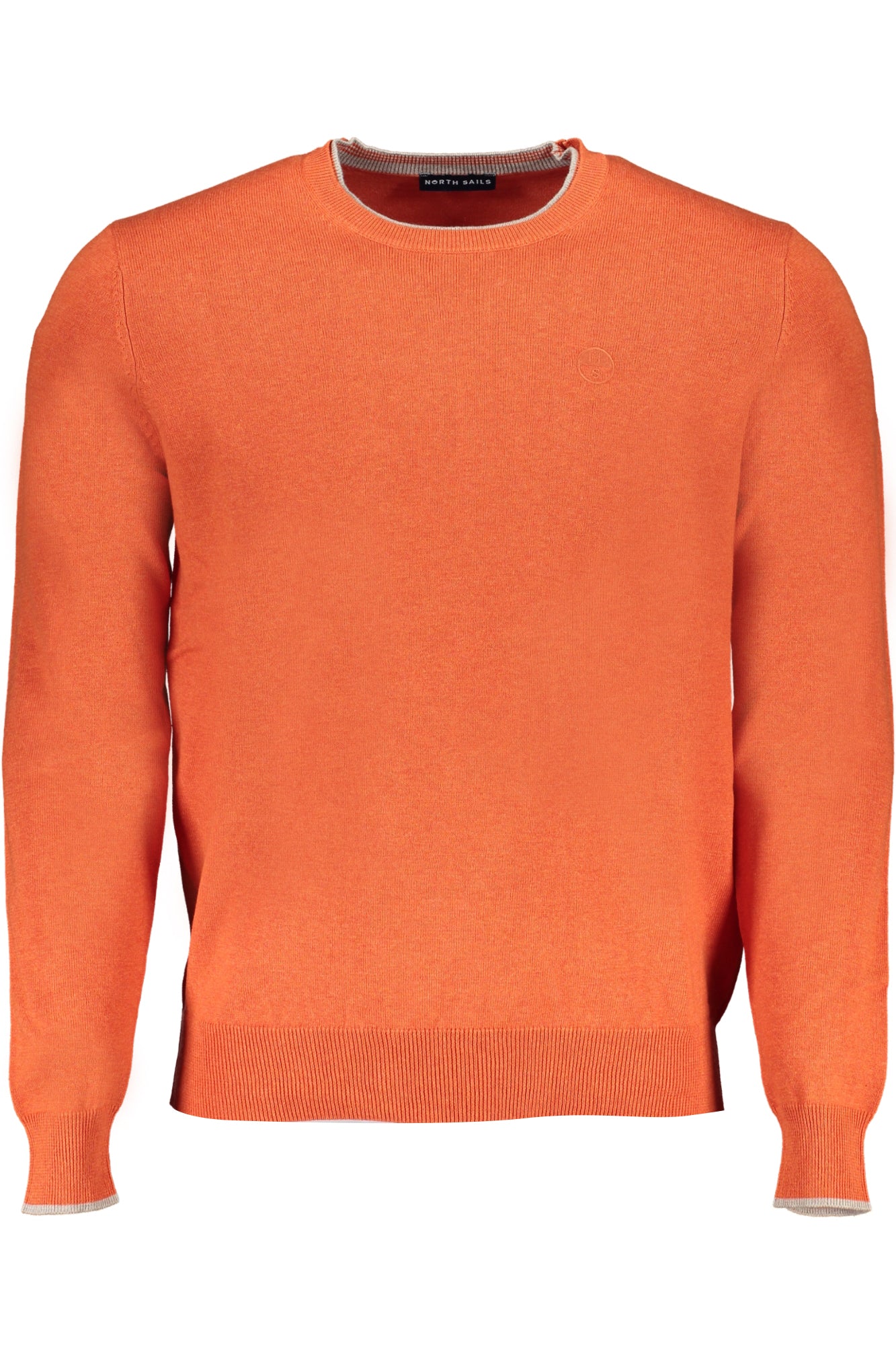 699923000_AR0739 – Herrenpullover aus Bio-Baumwolle in Orange mit Kontrastdetails – Größe: S, M, L, XL, 2XL – Farbe: Arancione