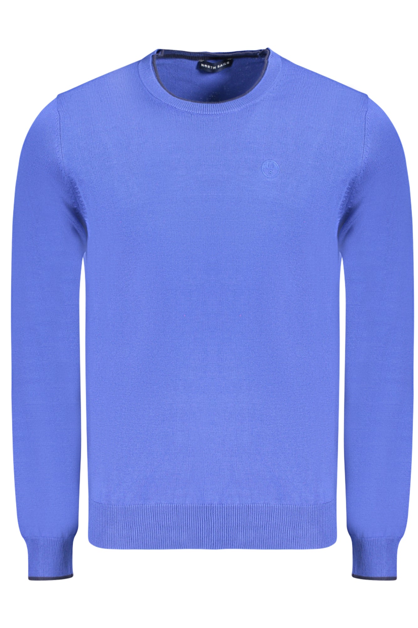 699830000_BL0780 – Herren Pullover Blau - Kontrastdetails & Stickerei mit Logo – Größe: S, M, L, XL, 2XL, 3XL – Farbe: Blu
