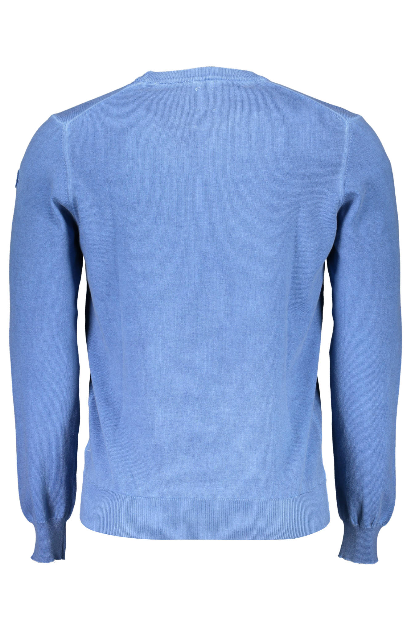 698511-000_BLU_0790 – Herren Pullover Blau: Langarm, Rundhals, Stilvoll mit Applikation – Größe: 3XL – Farbe: Blu