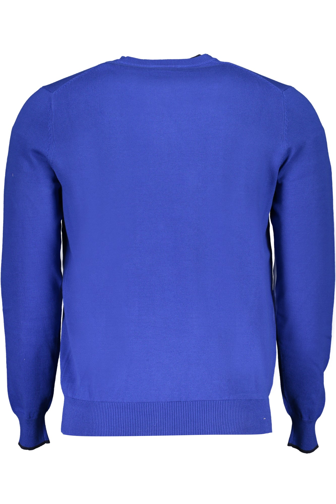 699923000_BL0831 – Herren Pullover Blau: Langarm, Bio-Baumwolle, Kontrastdetails – Größe: S, M, XL, 2XL, L – Farbe: Blu