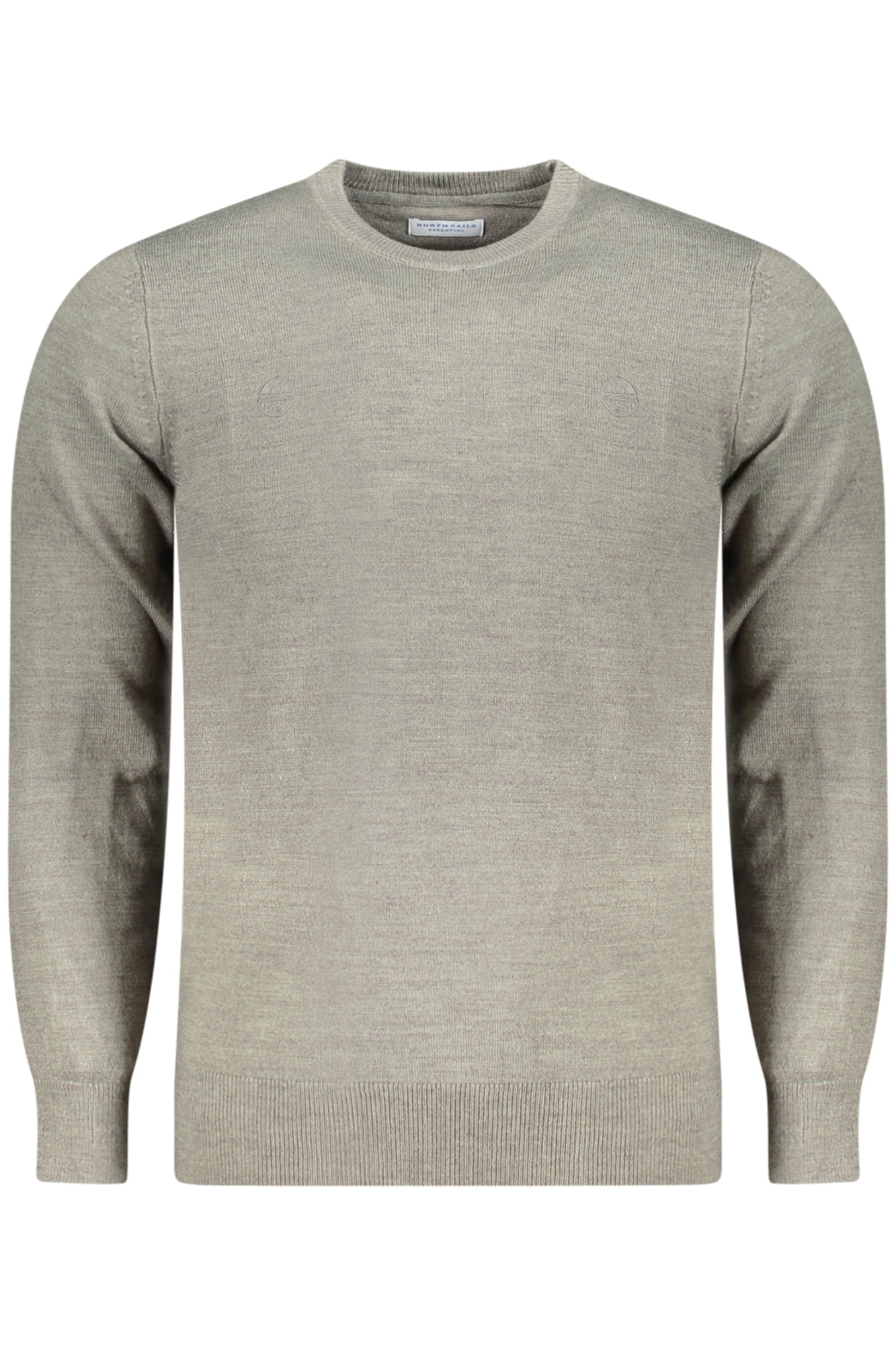 990010000_GR0928 – Grauer Herrenpullover mit Stickerei und Rundhalsausschnitt – Größe: S, M, L, XL, 2XL, 3XL – Farbe: Grigio