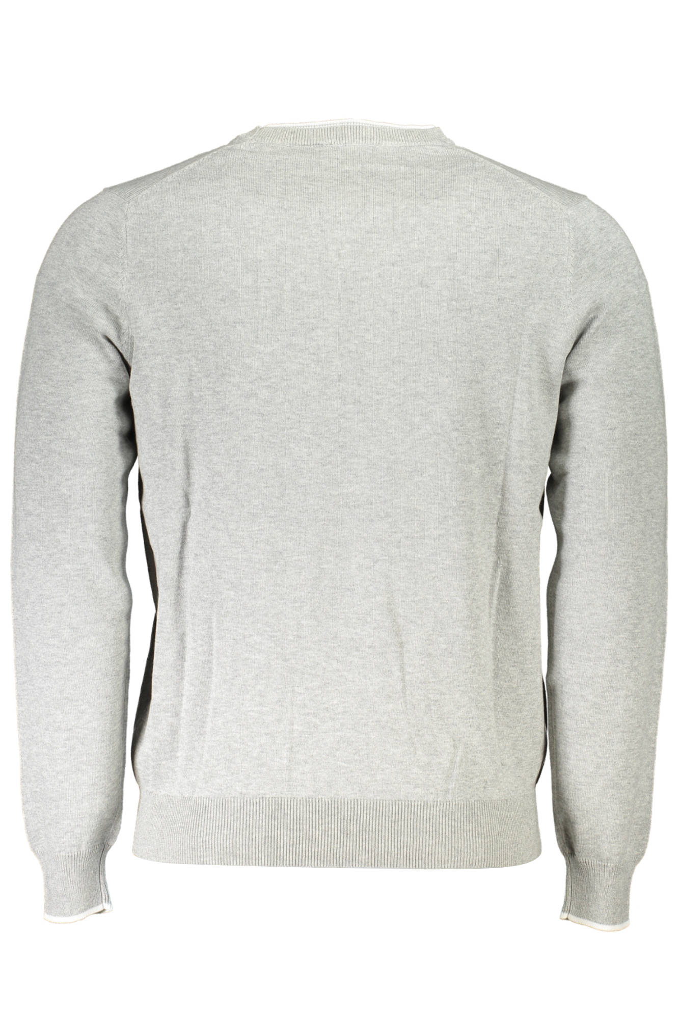 699555-000_GRIGIO_0926 – Herrenpullover aus Bio-Baumwolle in Grau mit Stickerei und Kontrastelementen – Größe: M, XL, 2XL – Farbe: Grigio