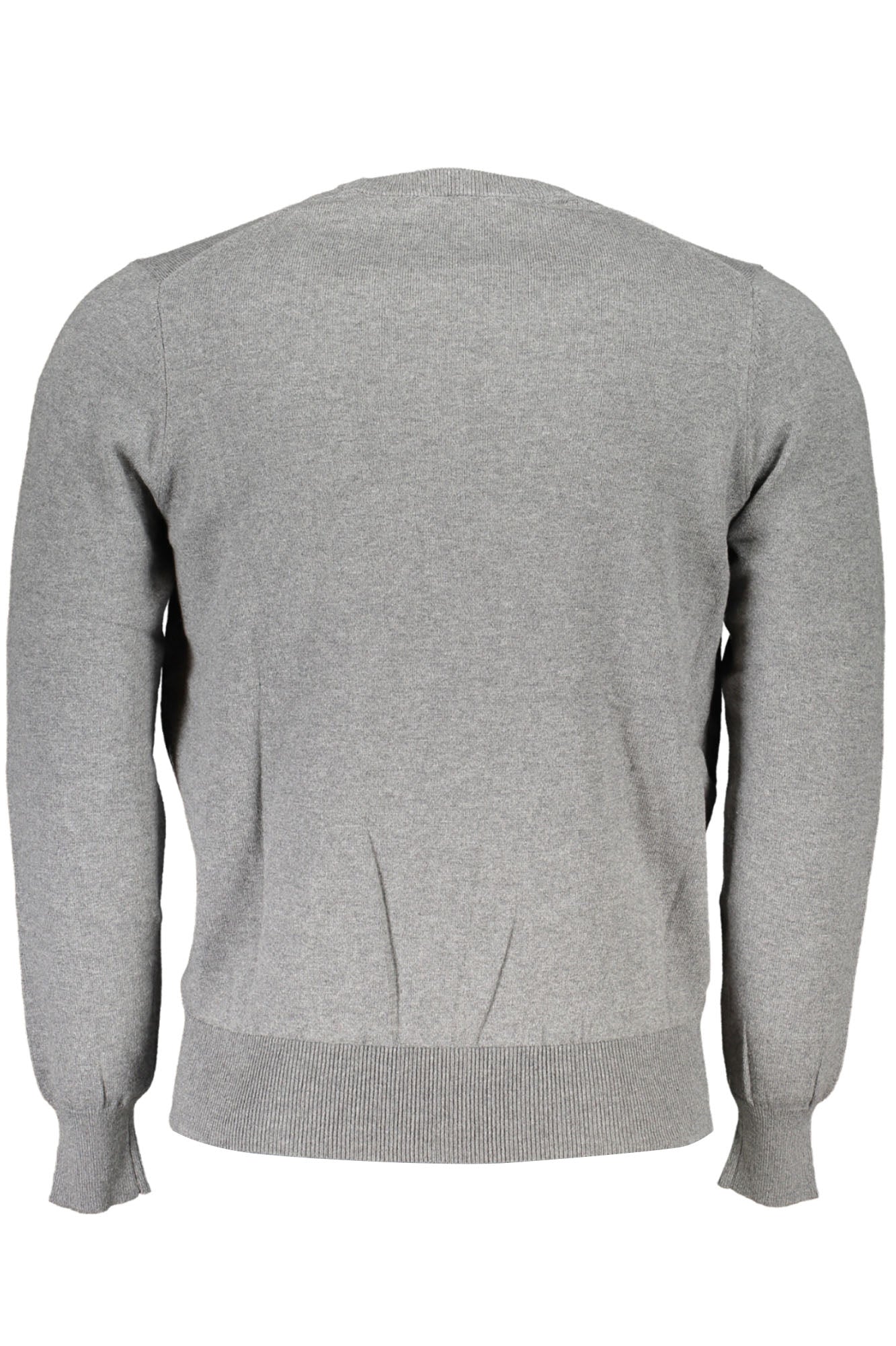 699858000_GR0928 – Grauer Herren-Pullover mit Rundhals aus recycelten Fasern und Stickerei – Größe: XL, 2XL, 3XL, L – Farbe: Grigio