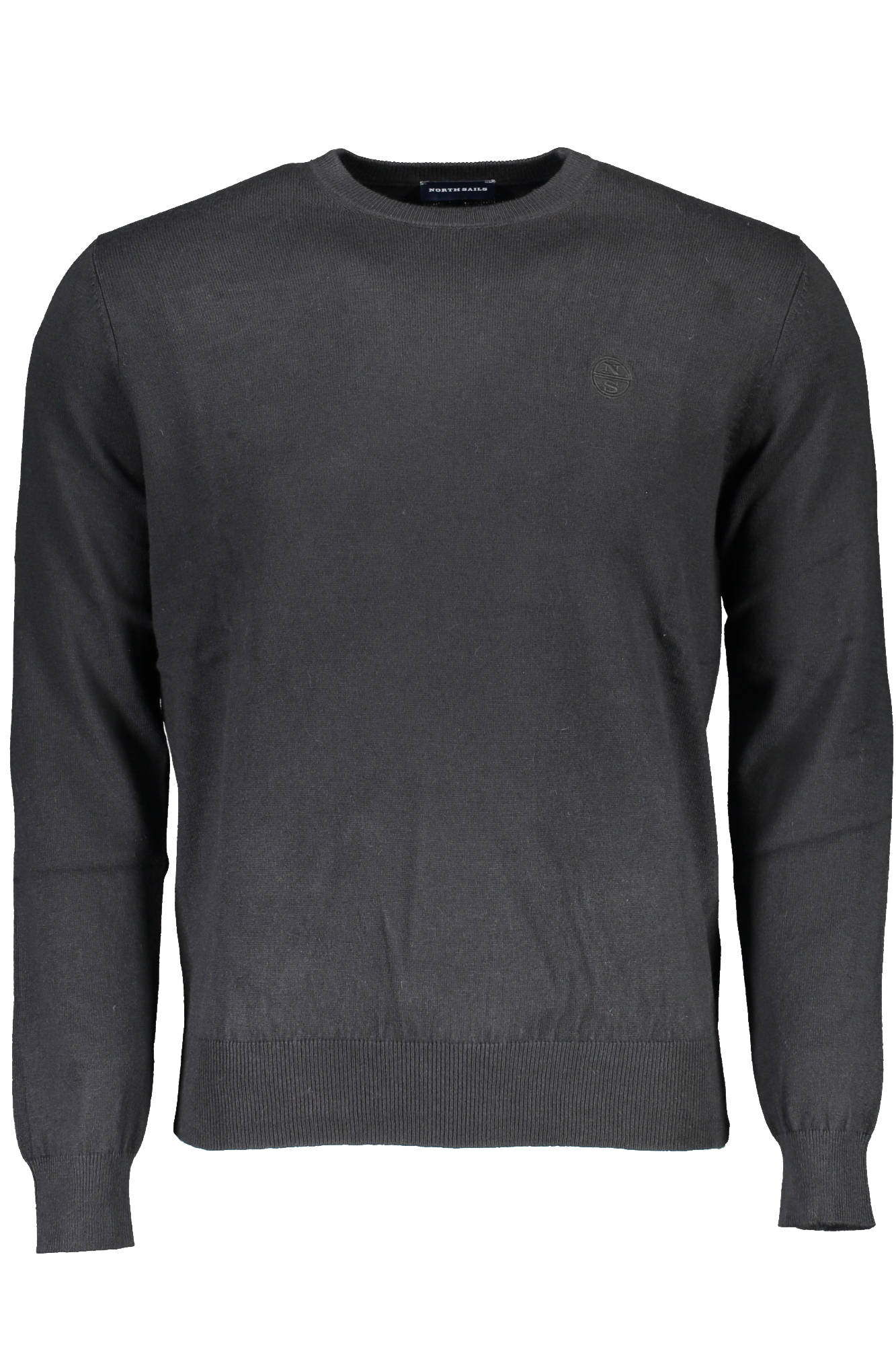 699500-000_NERO_0999 – Herren Pullover Schwarz: Langarm, Rundhals, Stickerei, Nachhaltig – Größe: 2XL – Farbe: Nero