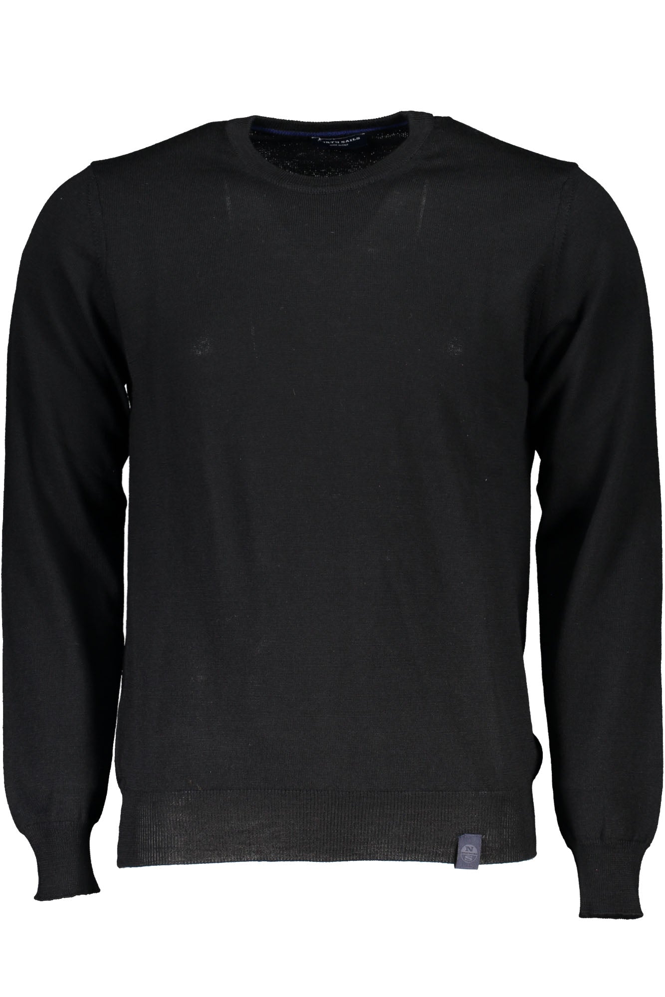 699892000_NE0999 – Herren Pullover Schwarz – Langarm, Rundhals, Hydrowolle, Logo-Detail – Größe: S, M, L, XL, 2XL, 3XL – Farbe: Nero