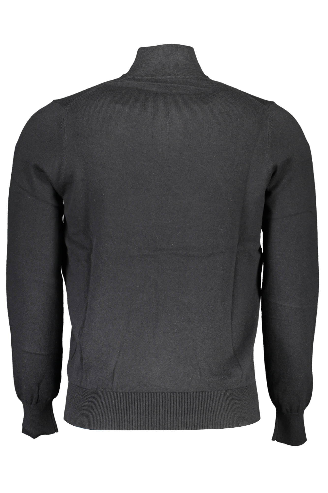 699502-000_NERO_0999 – Herren Langarmshirt Schwarz mit Reißverschluss und Stickerei aus Recyclingmaterial – Größe: 2XL – Farbe: Nero