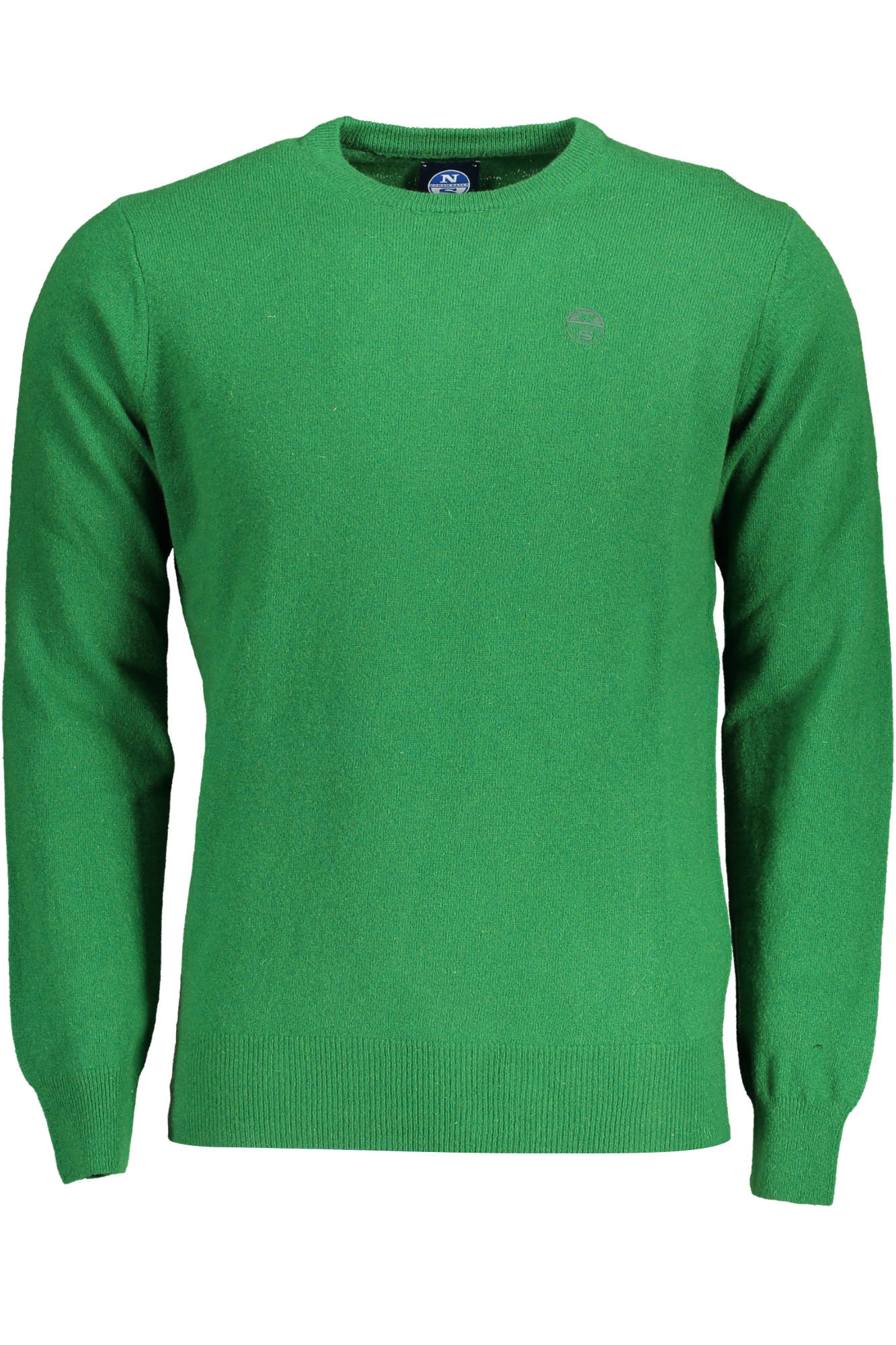 902452-000_VERDE_0420 – Grüner Herrenpullover mit Stickerei & Rundhalsausschnitt – Größe: S, M, L, 3XL – Farbe: Verde