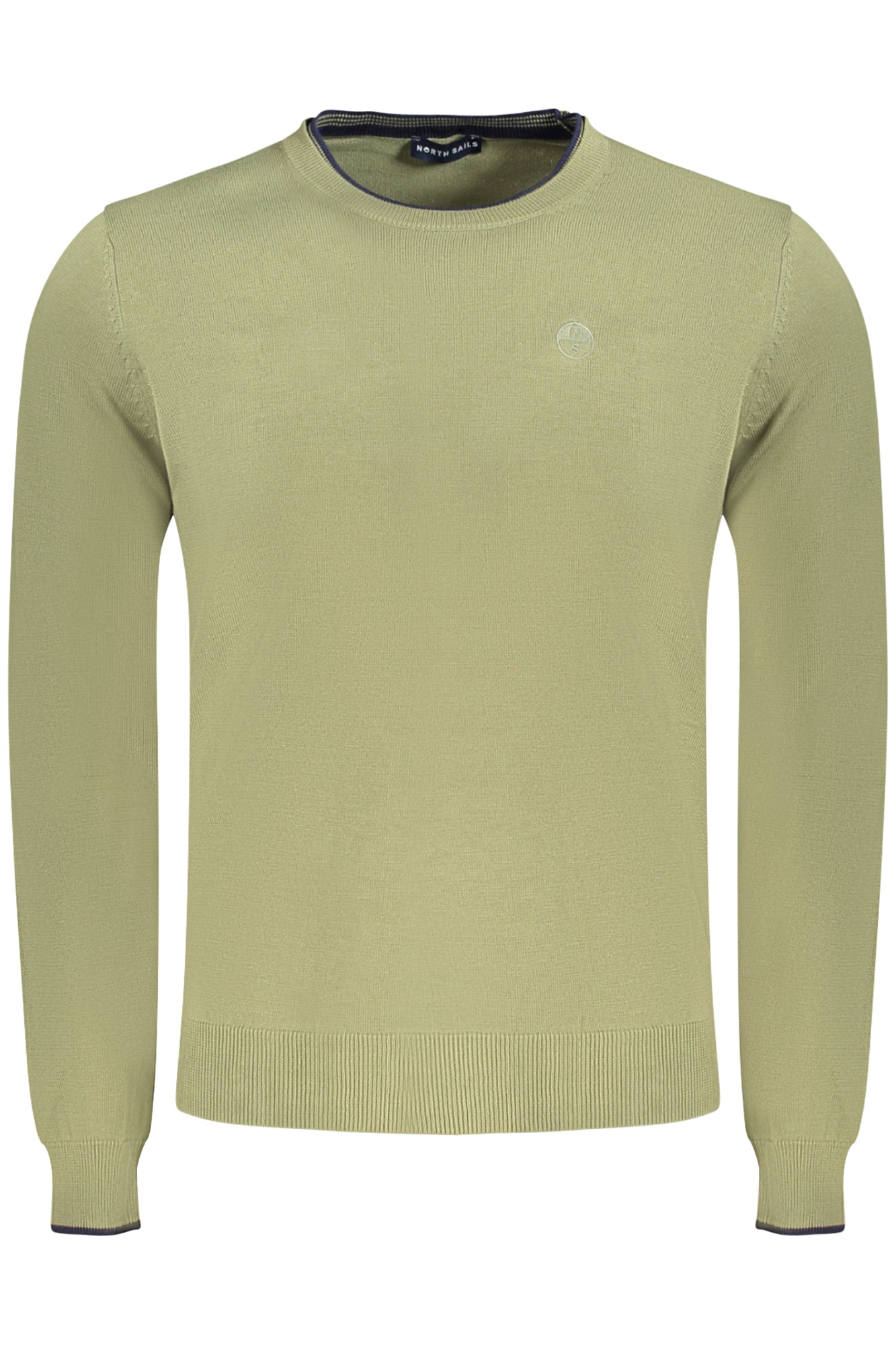 699830000_VE0421 – Herren Langarm-Pullover Grün mit Kontrastdetails und Logo-Stickerei – Größe: S, M, L, XL, 2XL, 3XL – Farbe: Verde