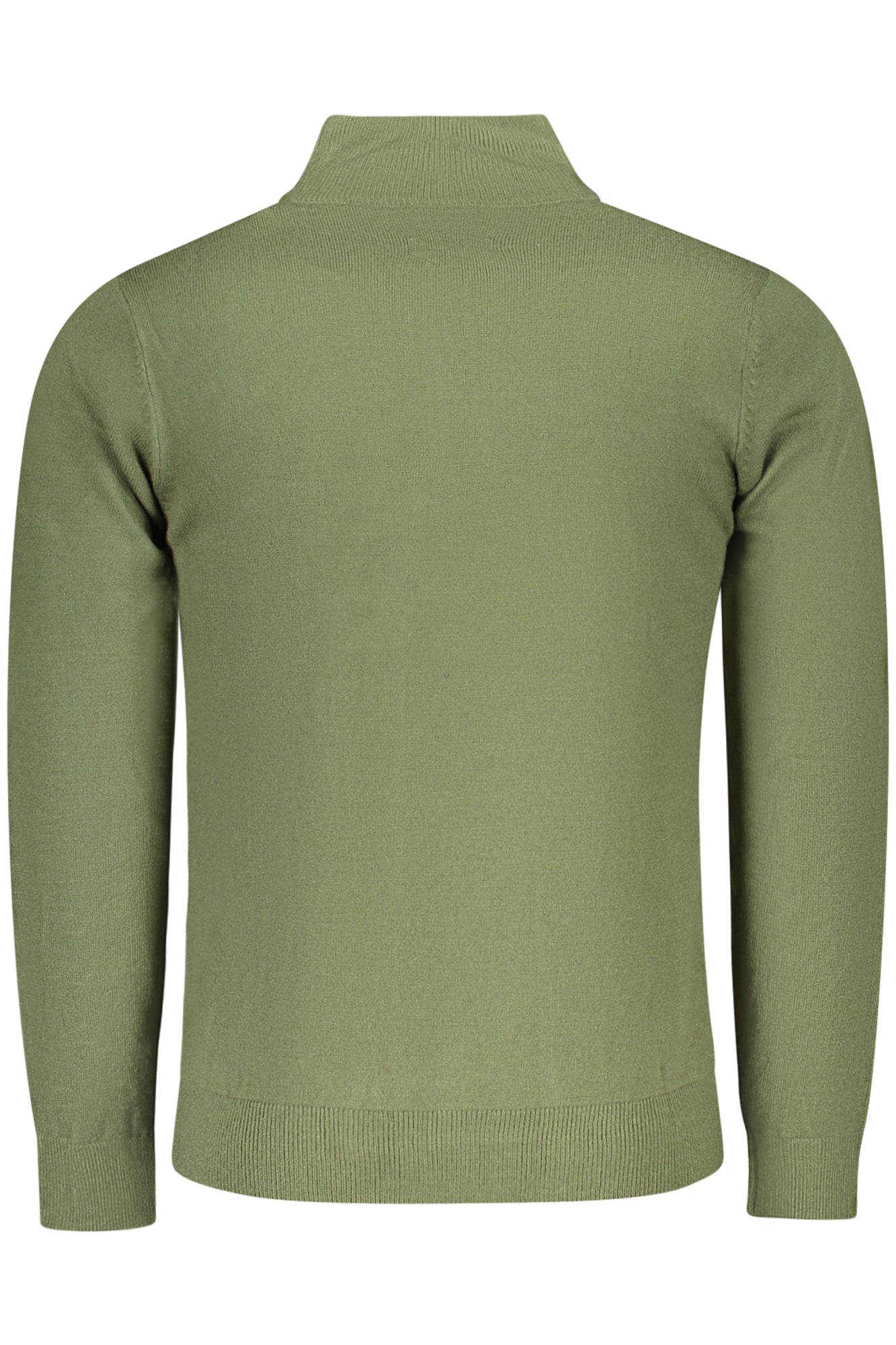 990011000_VE0430 – Herren Pullover Grün: Langarmshirt mit Reißverschluss & Stickerei – Größe: S, M, L, XL, 2XL, 3XL – Farbe: Verde