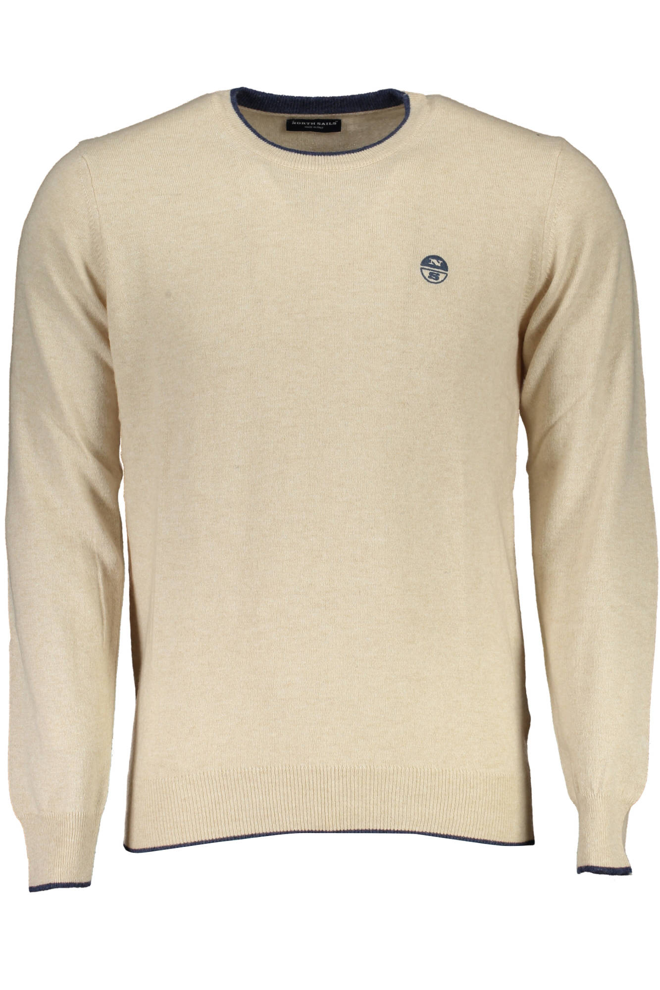 699513-000_BEIGE_0112 – Herren-Pullover Beige aus Recycelfasern mit Stickerei & Details – Größe: 2XL, 3XL – Farbe: Beige