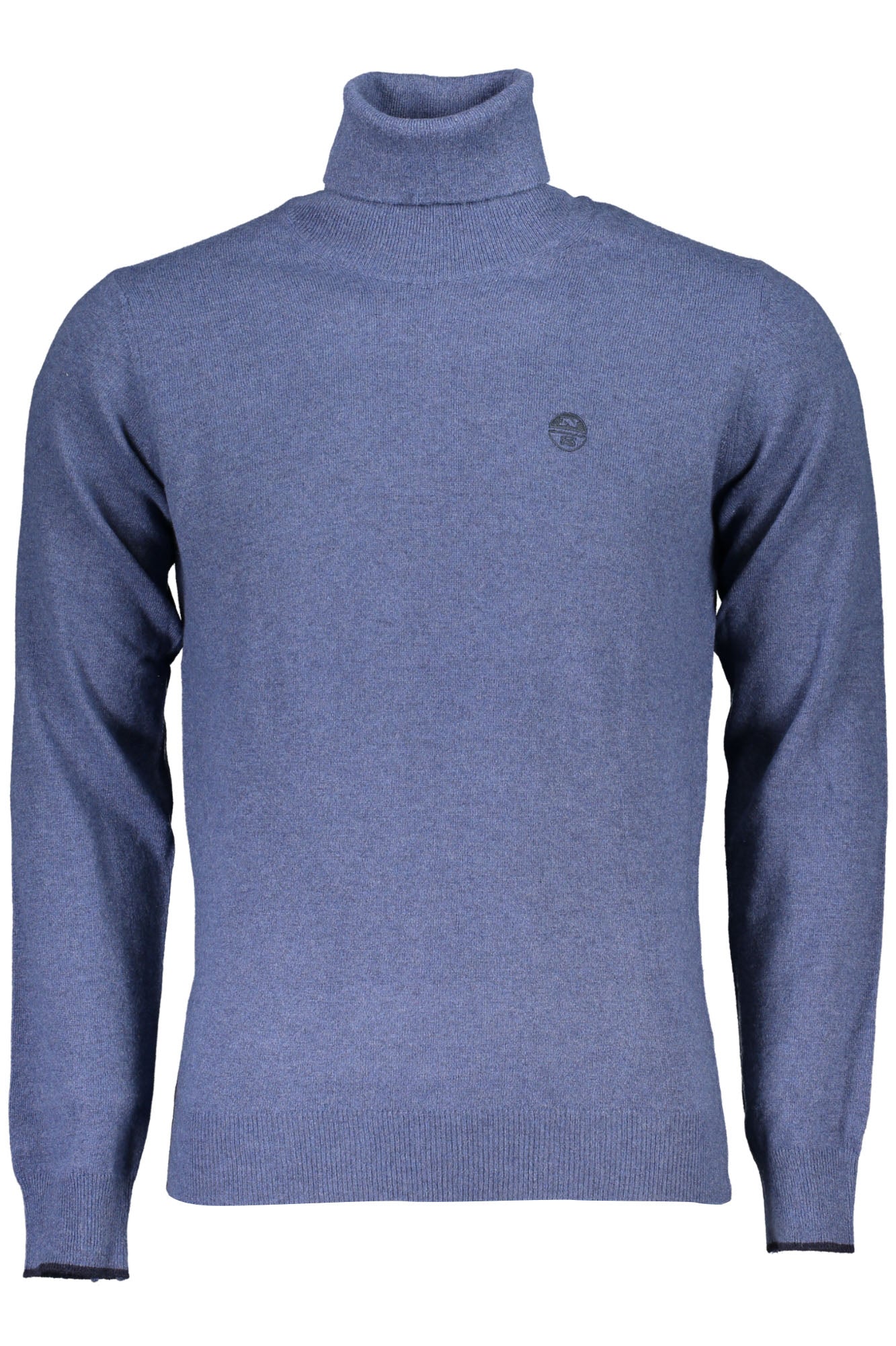 699862000_BL0747 – Blauer Herren-Rollkragenpullover mit Stickerei aus recycelten Fasern – Größe: XL, 2XL, 3XL, L – Farbe: Blu