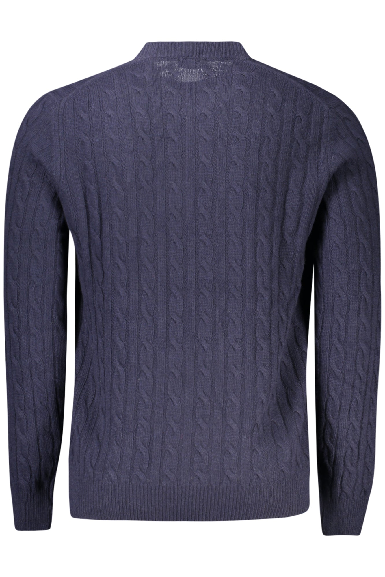 699782000_BL0802 – Blauer Herrenpullover mit Zopfmuster und Rundhalsausschnitt – Größe: S, M, XL, 2XL, L – Farbe: Blu