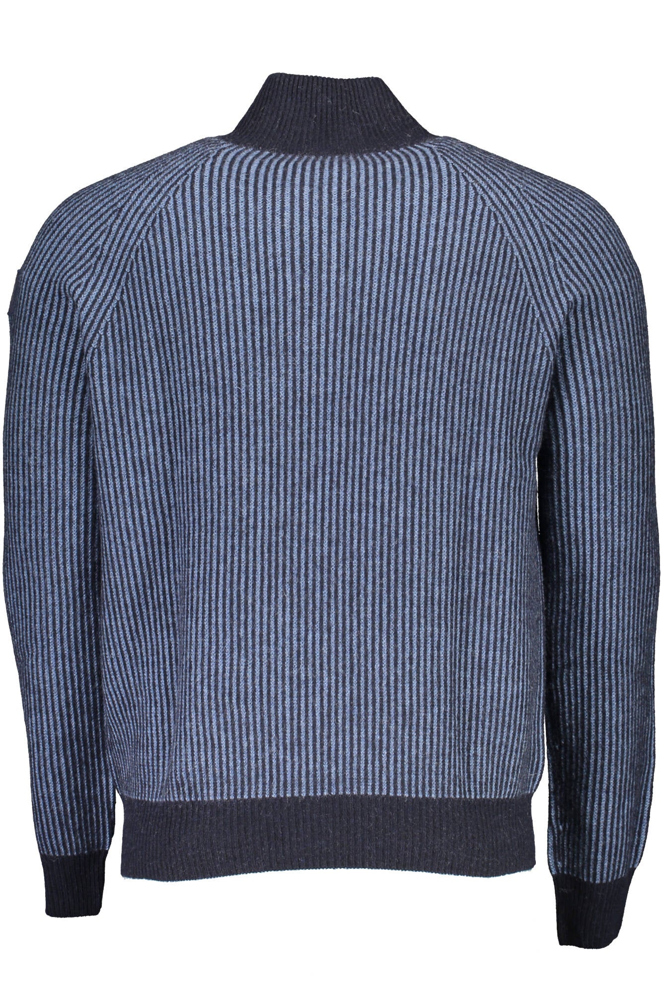 699525-000_BLU_C002 – Herren Pullover Blau mit Reißverschluss & Applikation aus recycelten Fasern – Größe: L, 2XL – Farbe: Blu