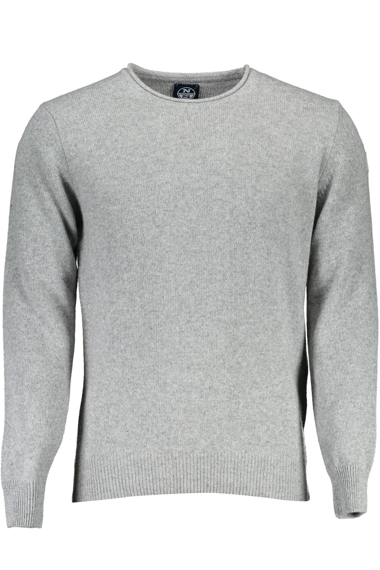 902120-000_GRIGIO_0926 – Herren-Grauer Pullover mit Rundhalsausschnitt und Logo Detailing – Größe: 3XL – Farbe: Grigio