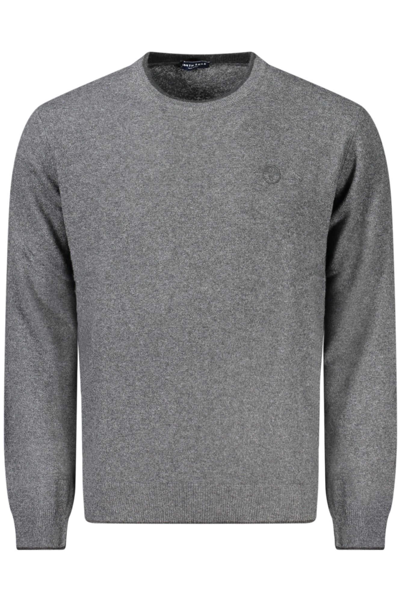 699775000_GR0935 – Grauer Herrenpullover mit Rundhals & Stickerei - Modisch & Elegant – Größe: M, XL, 2XL, L – Farbe: Grigio