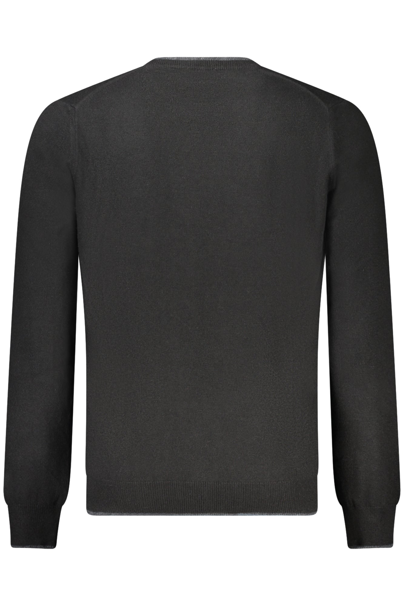 699775000_NE0999 – Herren Langarm-Pullover Schwarz mit Kontrastdetails und Stickerei – Größe: XL, 2XL, S, M, L – Farbe: Nero