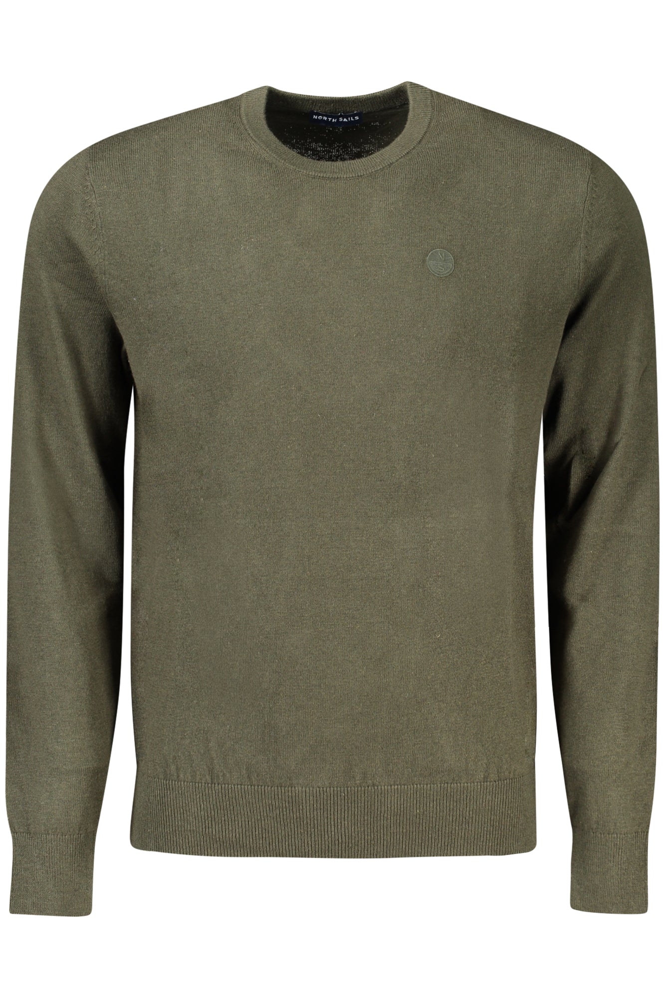 699773000_VE0440 – Herrenpullover in Grün mit Rundhals und Applikation-Details – Größe: S, M, L, XL, 2XL – Farbe: Verde