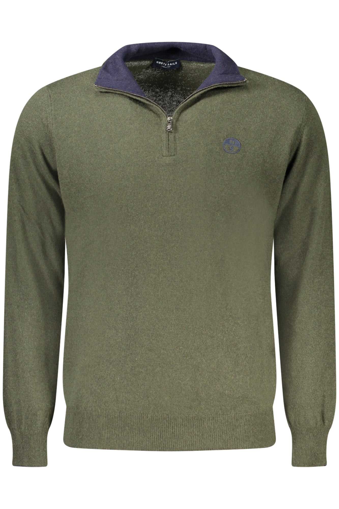 699778000_VE0440 – Grüner Herren-Pullover mit Reißverschluss und Stickerei-Details – Größe: S, M, L, XL, 2XL – Farbe: Verde