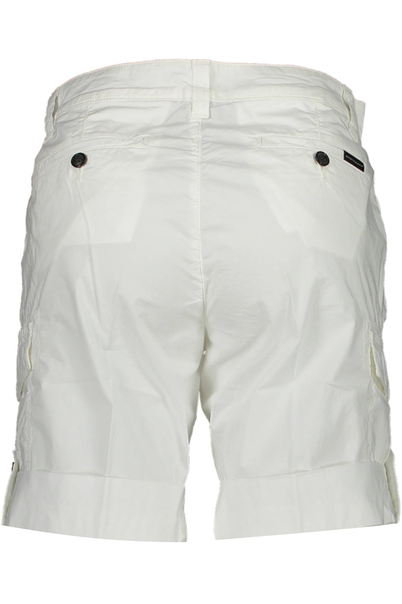 074746-000_BIANCO_0101 – Bermuda-Shorts Damen Weiß: Bio-Baumwolle, Cargo-Taschen, Details – Größe: 38, 40, 42, 46 – Farbe: Bianco