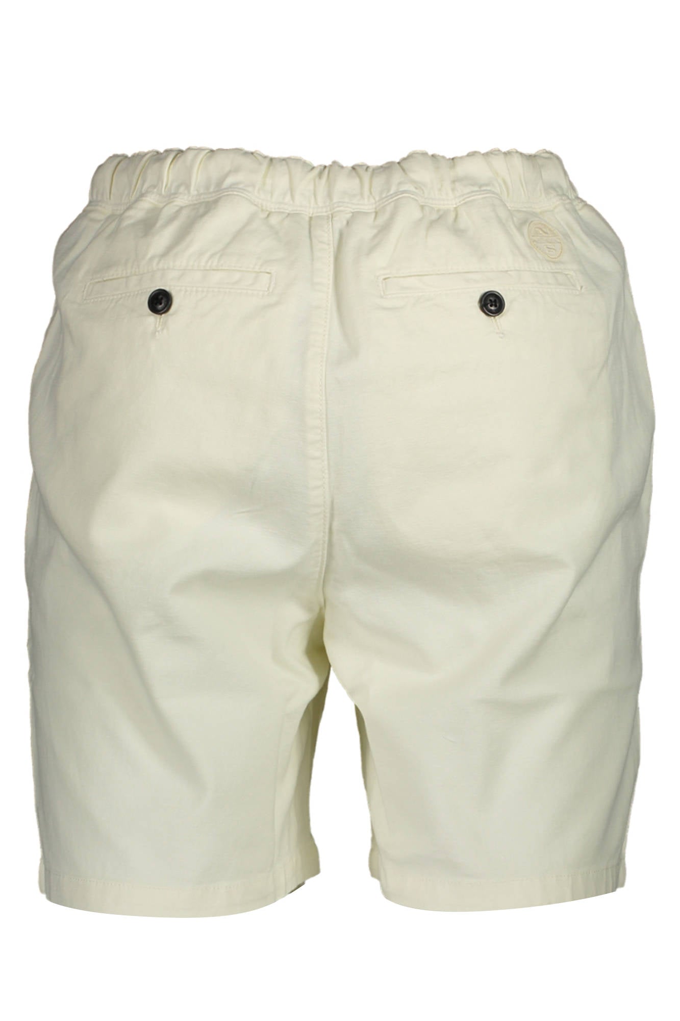 673014-000_BIANCO_0101 – Herren Bermuda-Shorts Weiß: Slim Fit, Bio-Baumwolle, Elastischer Bund – Größe: 32, 33, 34, 36, 38 – Farbe: Bianco
