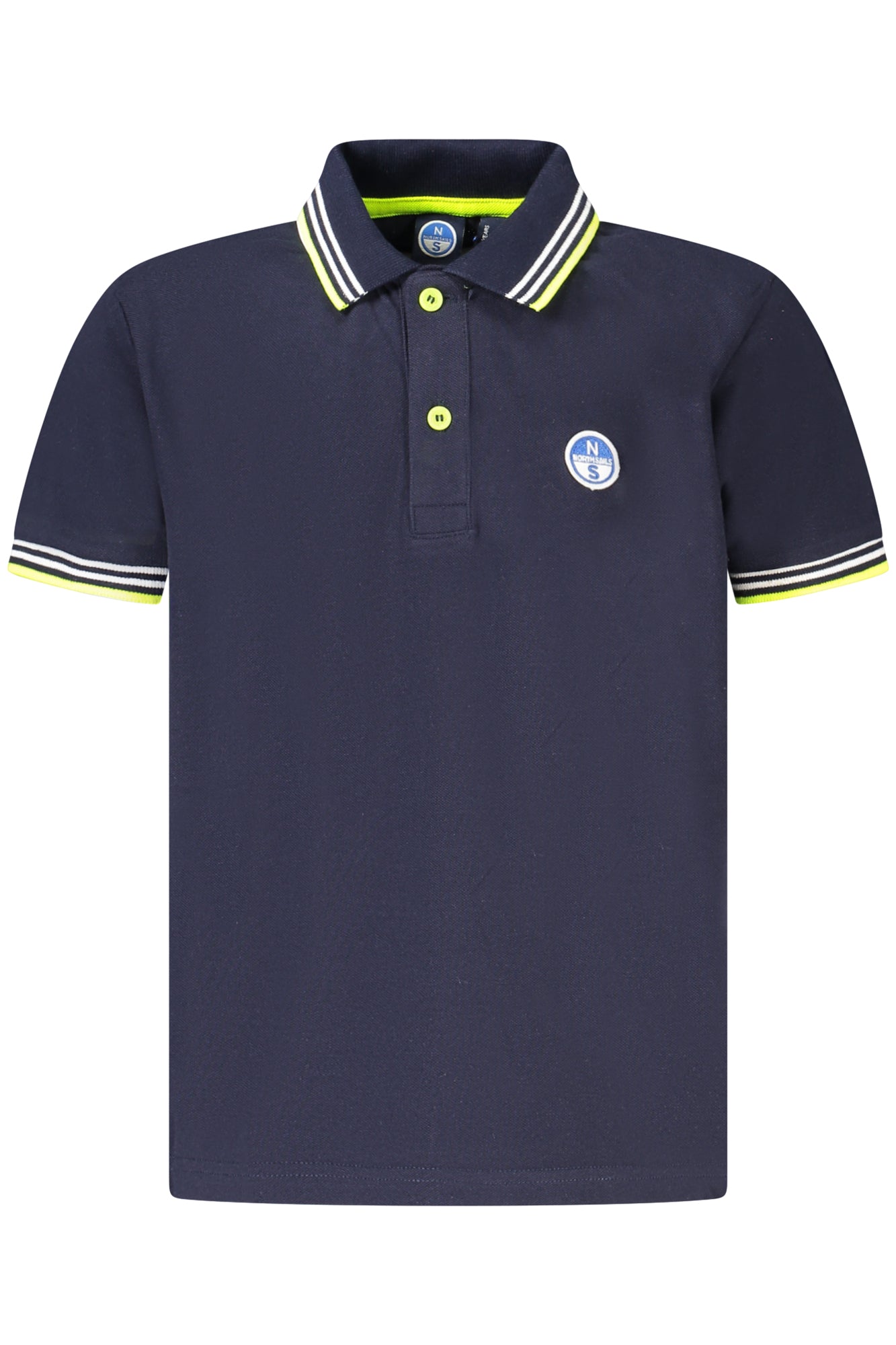 795090000_BL0802 – Stylisches Kinder-Poloshirt in Blau mit Kontrasten & Applikationen – Größe: 14A, 10A, 8A, 12A, 6A – Farbe: Blu