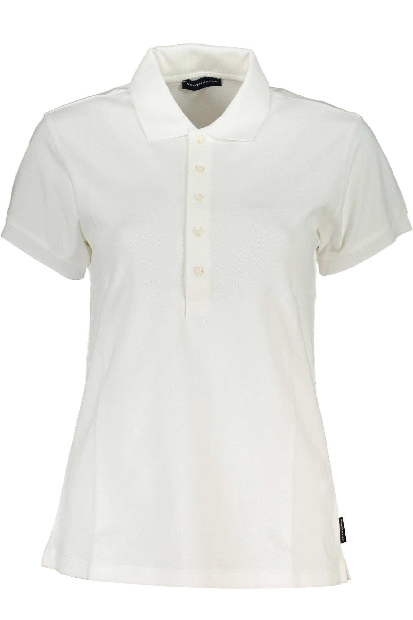 094164-000_BIANCO_0101 – Weißes Damen-Polo aus Bio-Baumwolle mit Kurzarm und Logo-Detail – Größe: XS, S, M, L, XL – Farbe: Bianco