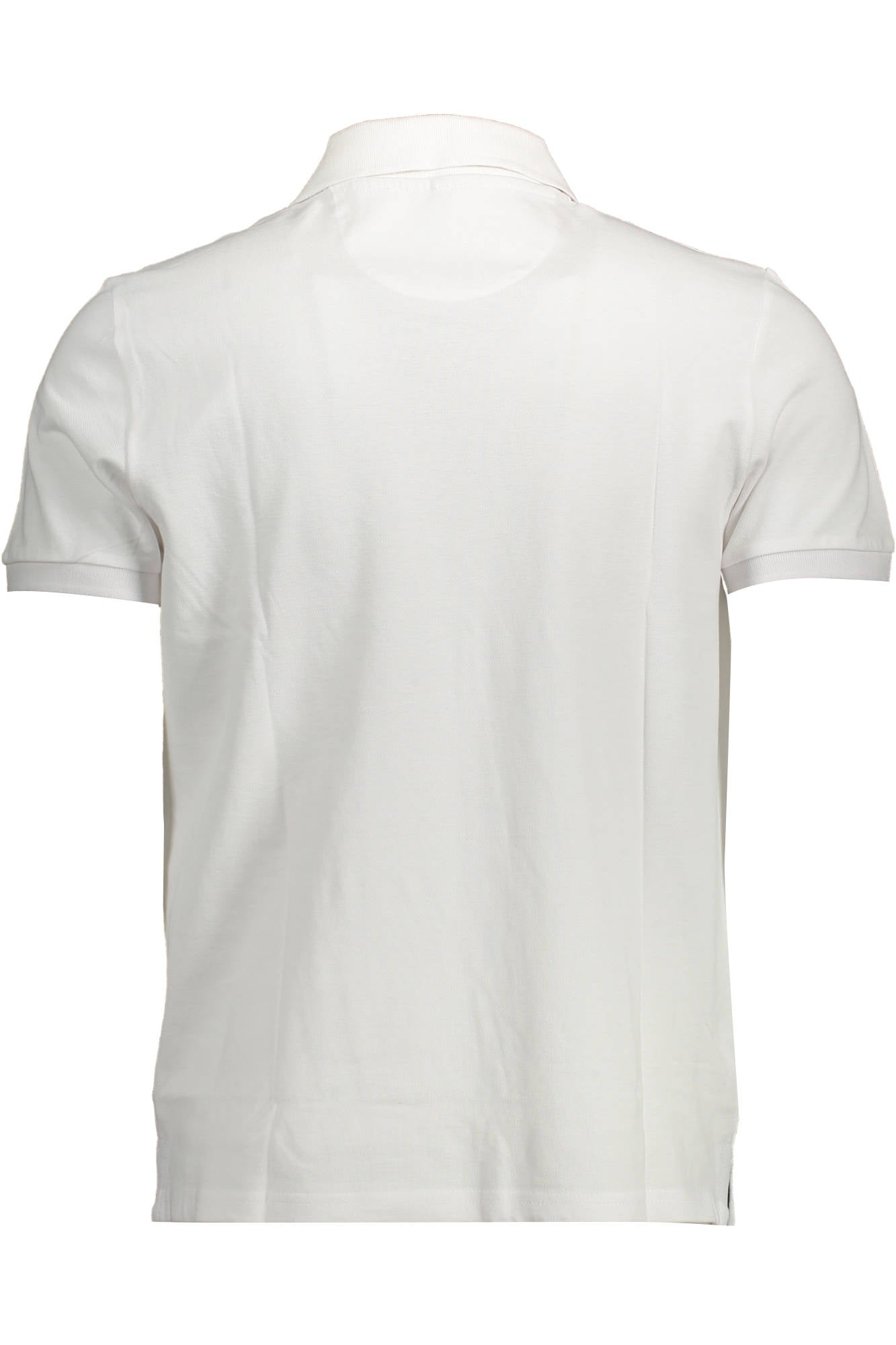 692352-000_BIANCO_0101 – Herren Kurzarm-Polohemd aus Naturfasern in Weiß mit Logoapplikation – Größe: XL, 2XL – Farbe: Bianco