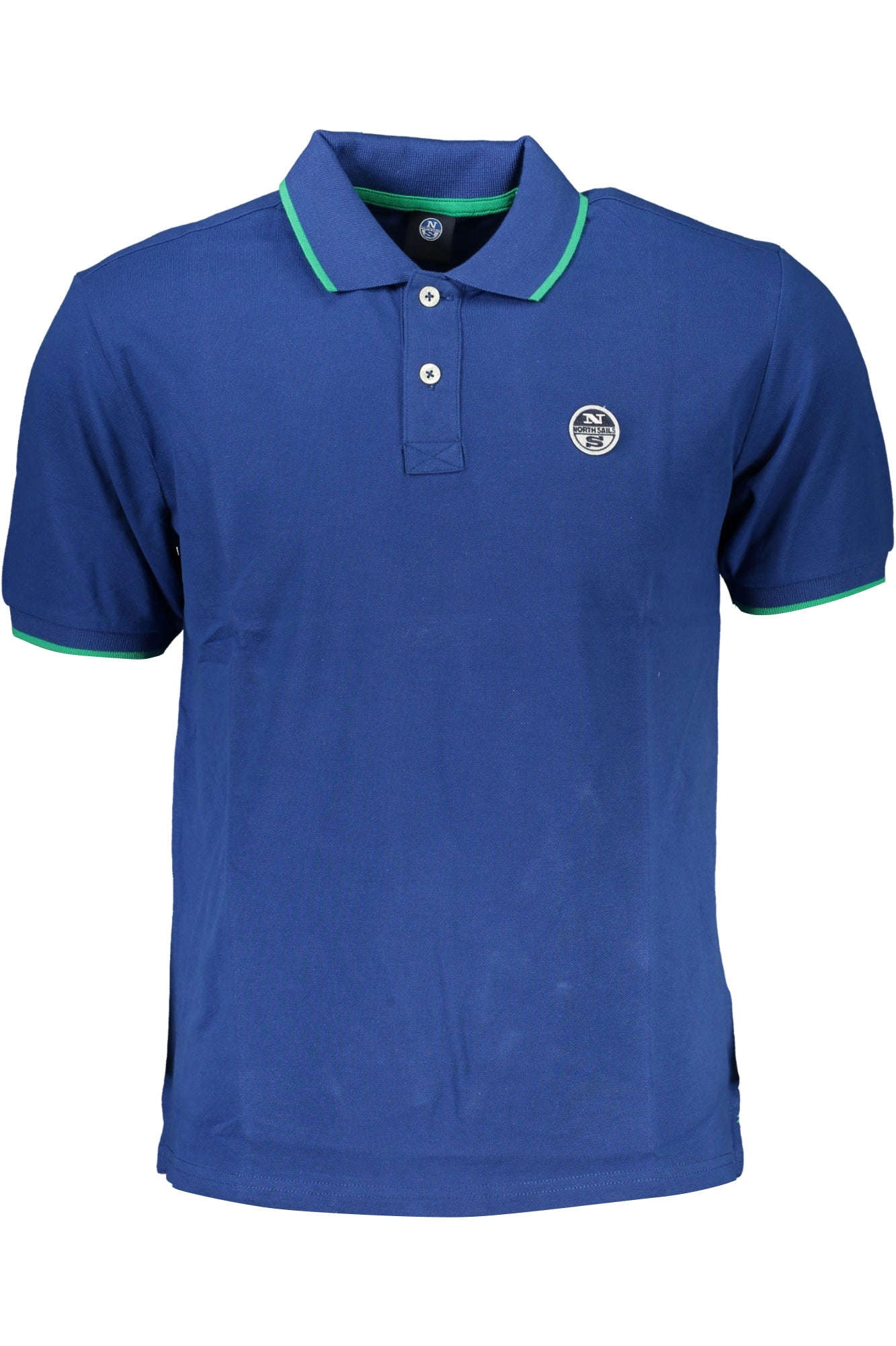 902827000_BL0790 – Herren-Kurzarm-Polo blau mit Kontrastdetails und Applikation – Größe: S, M, L, 2XL – Farbe: Blu