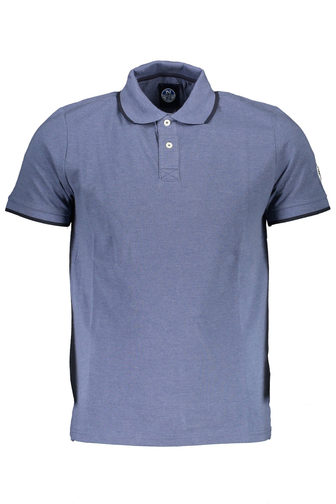 902475-000_BLU_0797 – Elegantes Herren-Kurzarm-Poloshirt in Blau mit Kontrastdetails – Größe: XL, 2XL – Farbe: Blu