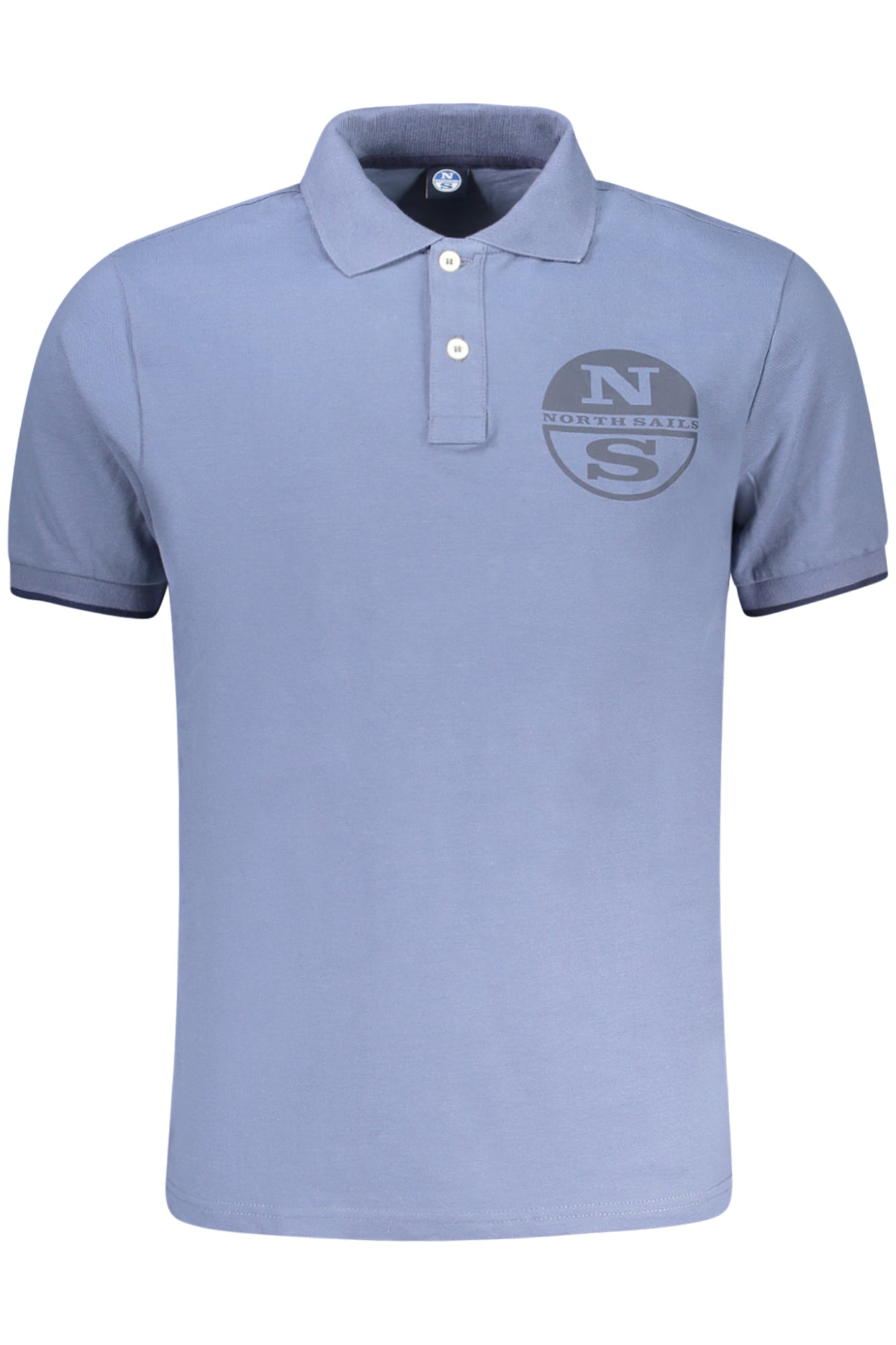 995014000_BL0772 – Herren Kurzarm-Poloshirt Blau mit Kontrastdetails und Logo-Druck – Größe: S, M, L, XL, 2XL, 3XL – Farbe: Blu