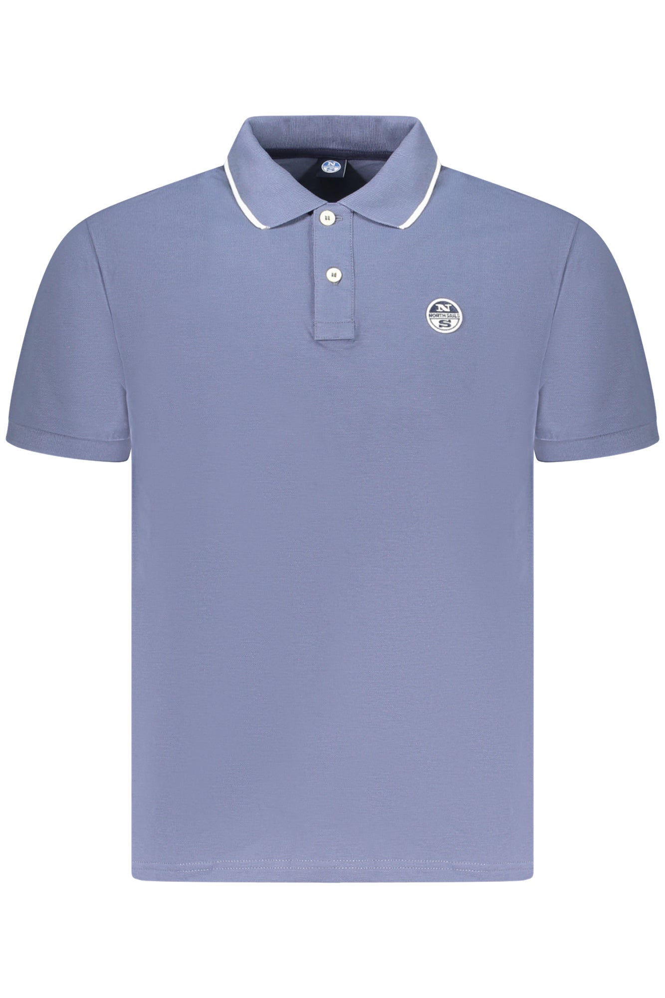 995012000_BL0772 – Herren Kurzarm-Poloshirt Blau mit Kontrastdetails & Logo-Aufnäher – Größe: S, M, L, XL, 2XL, 3XL – Farbe: Blu