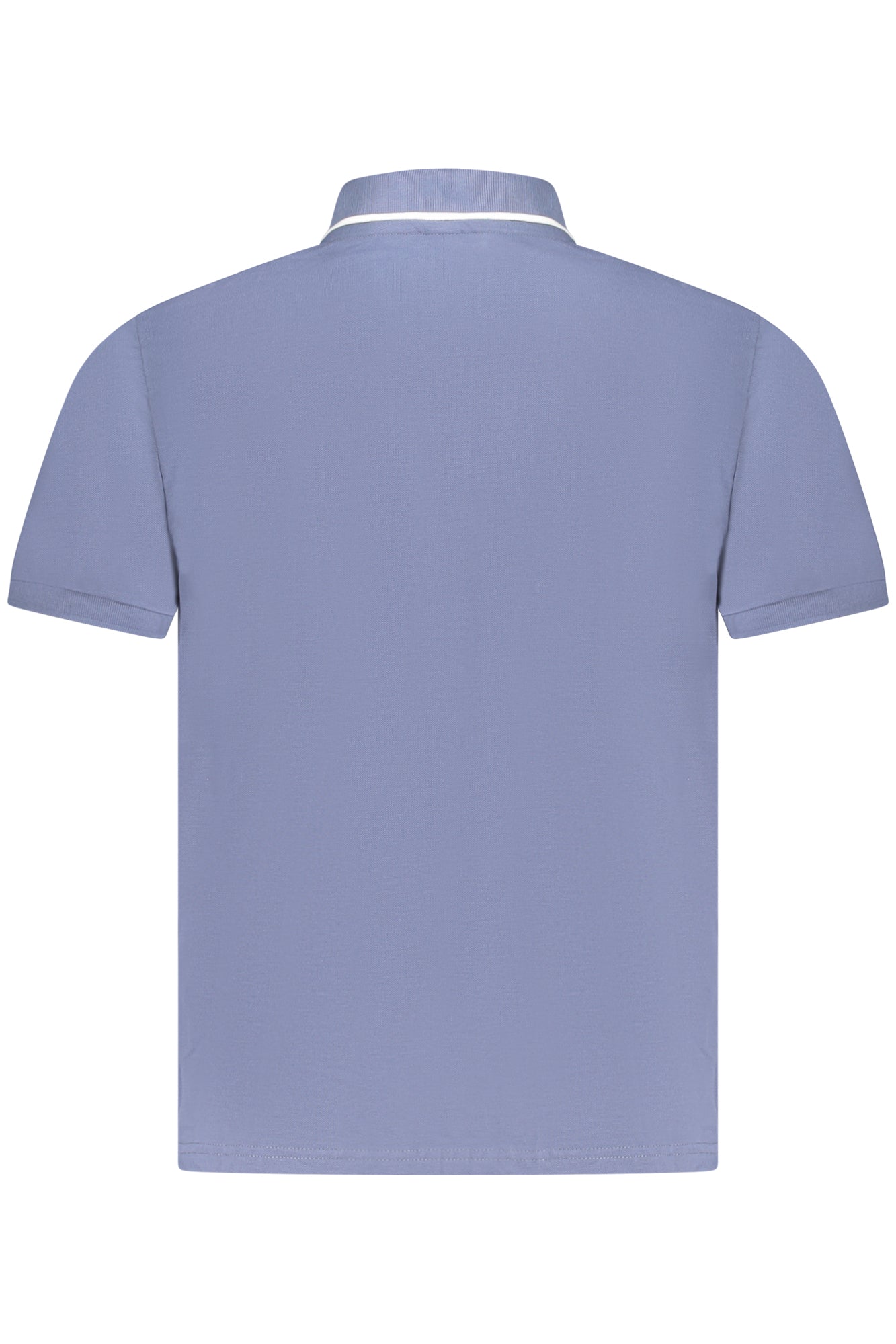 995012000_BL0772 – Herren Kurzarm-Poloshirt Blau mit Kontrastdetails & Logo-Aufnäher – Größe: S, M, L, XL, 2XL, 3XL – Farbe: Blu