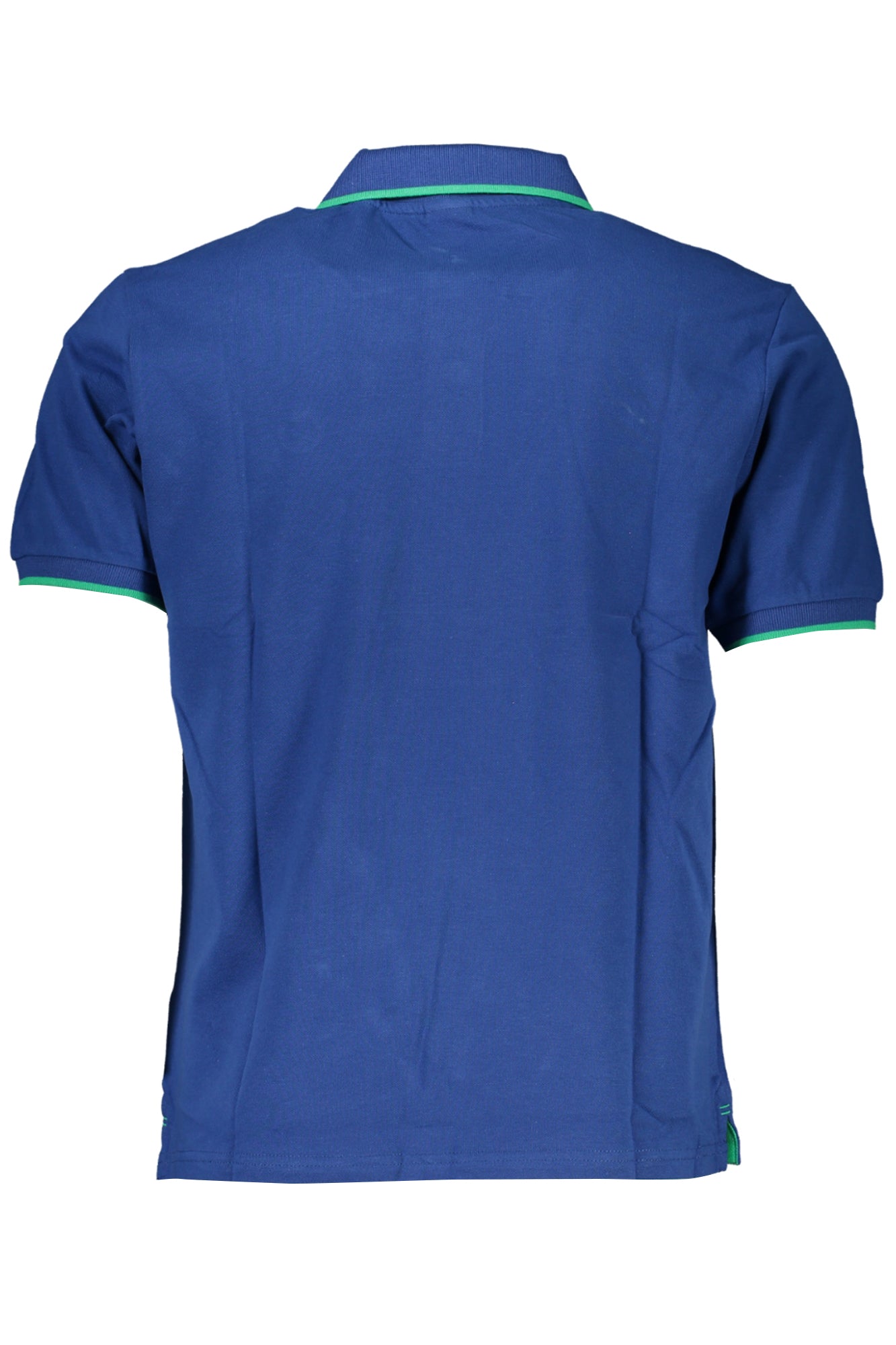 902827000_BL0790 – Herren-Kurzarm-Polo blau mit Kontrastdetails und Applikation – Größe: S, M, L, 2XL – Farbe: Blu